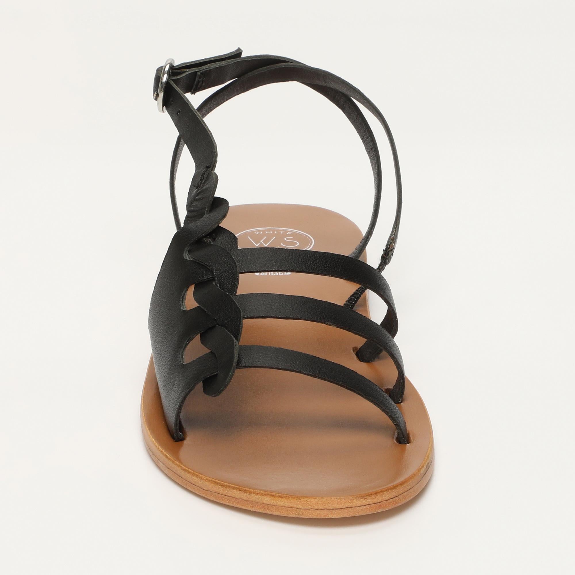 DELARAM sandales en cuir noir