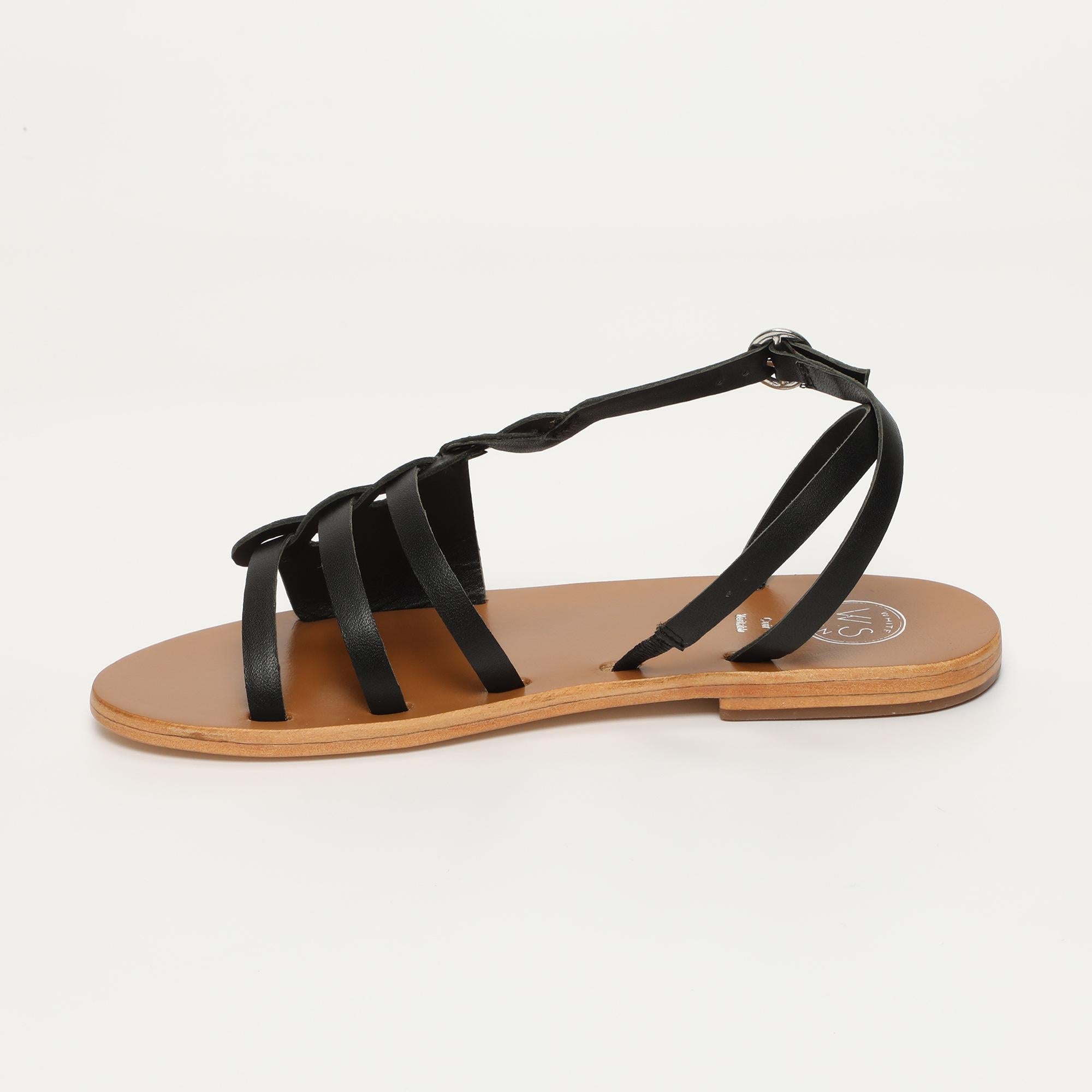 DELARAM sandales en cuir noir