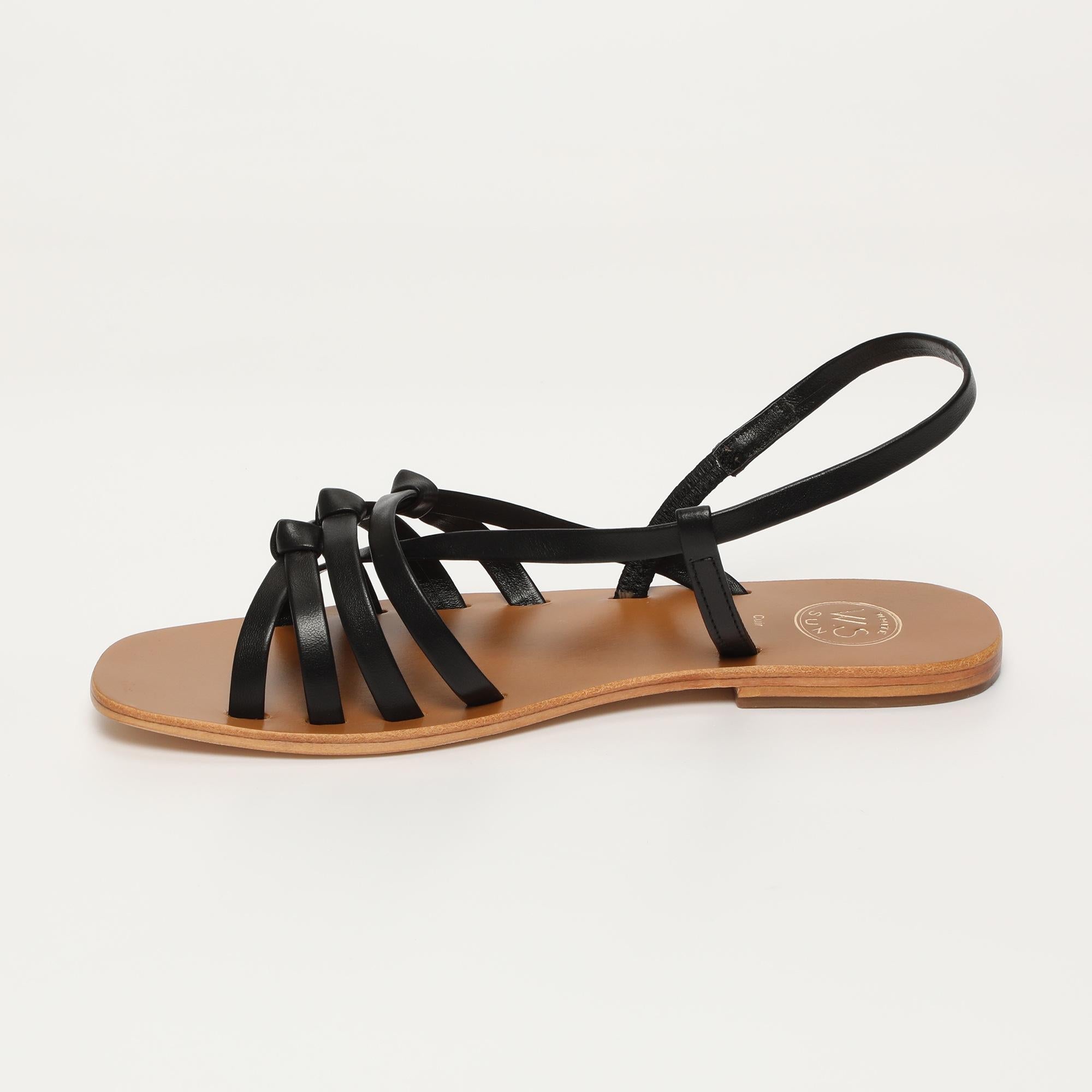 DINA sandales en cuir noir