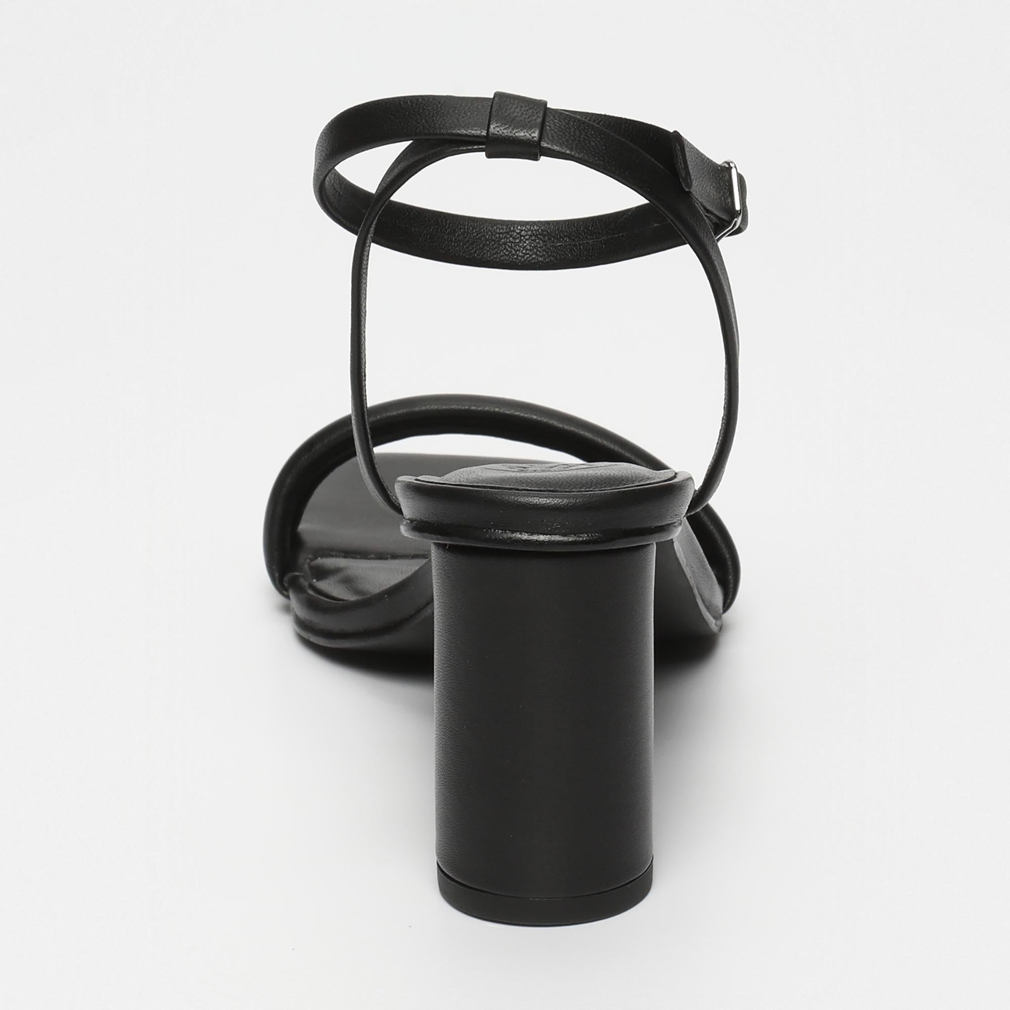 DAACHAYANI sandales talon bracelet de cheville en cuir noir