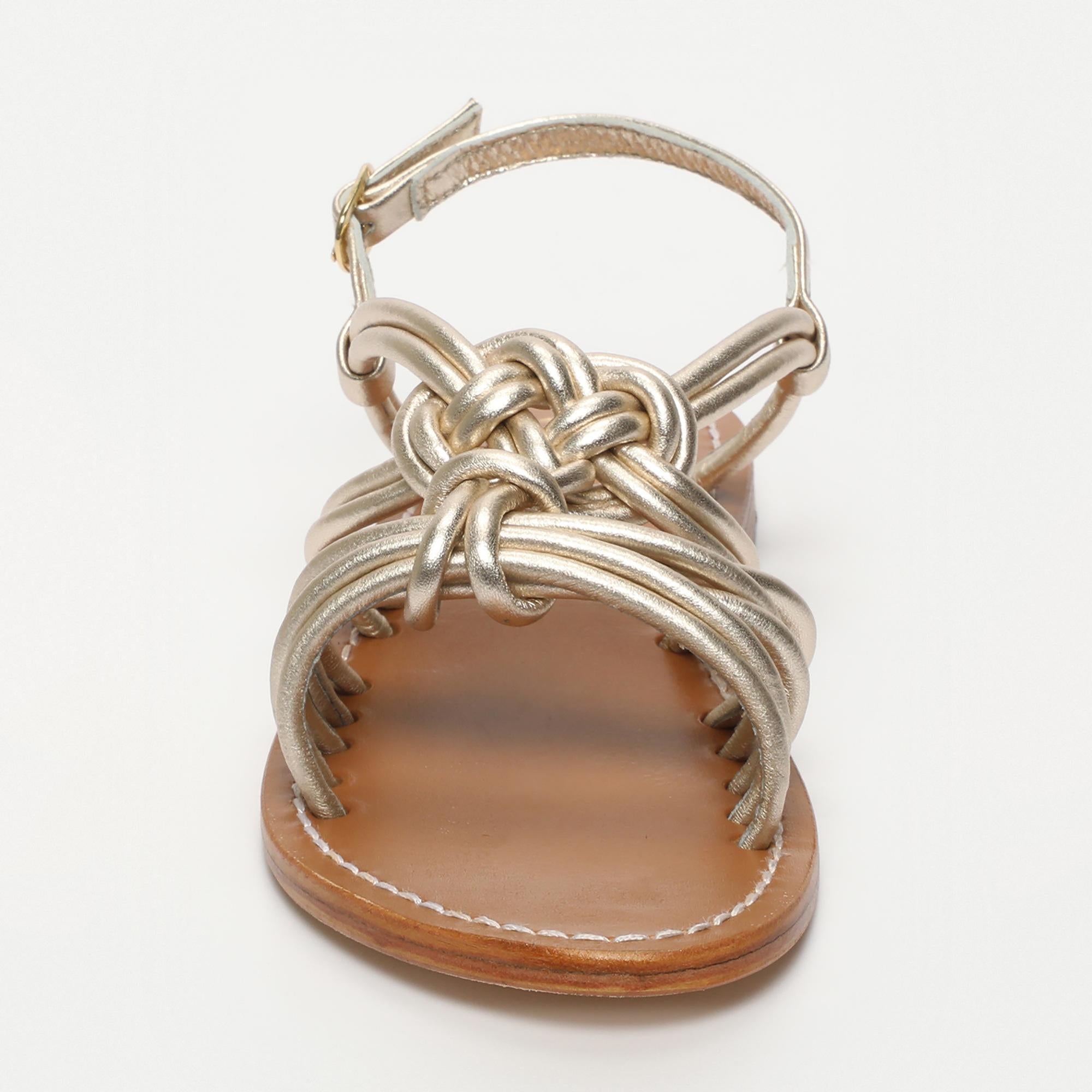DAKSHATA sandales en cuir platine
