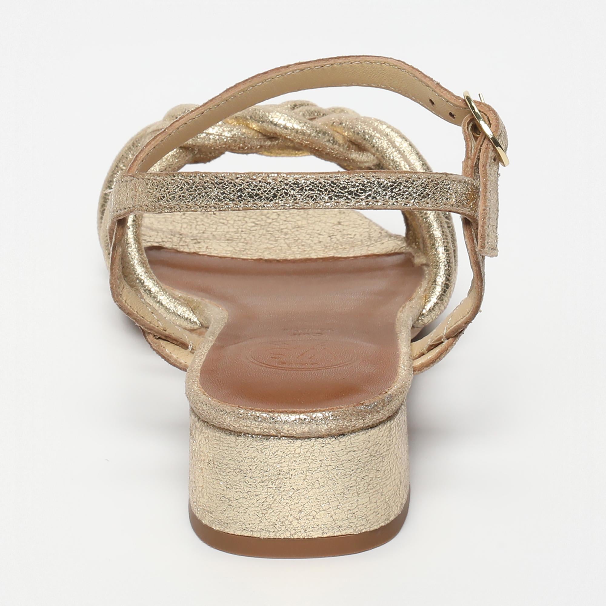 DARPANIKA sandales talon en cuir or