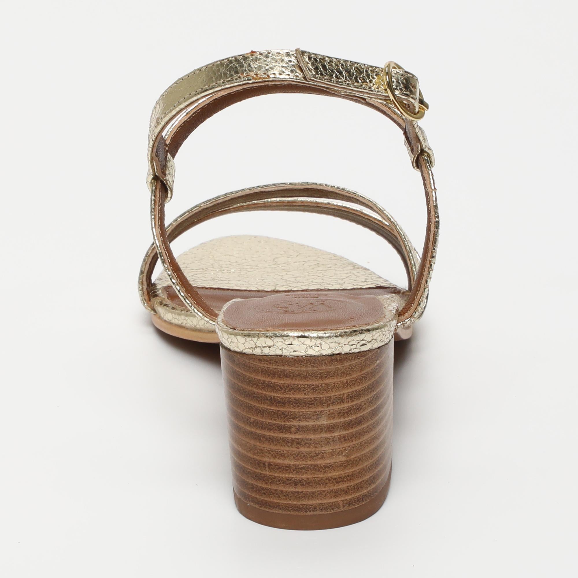 DARSHIKA sandales talon en cuir or