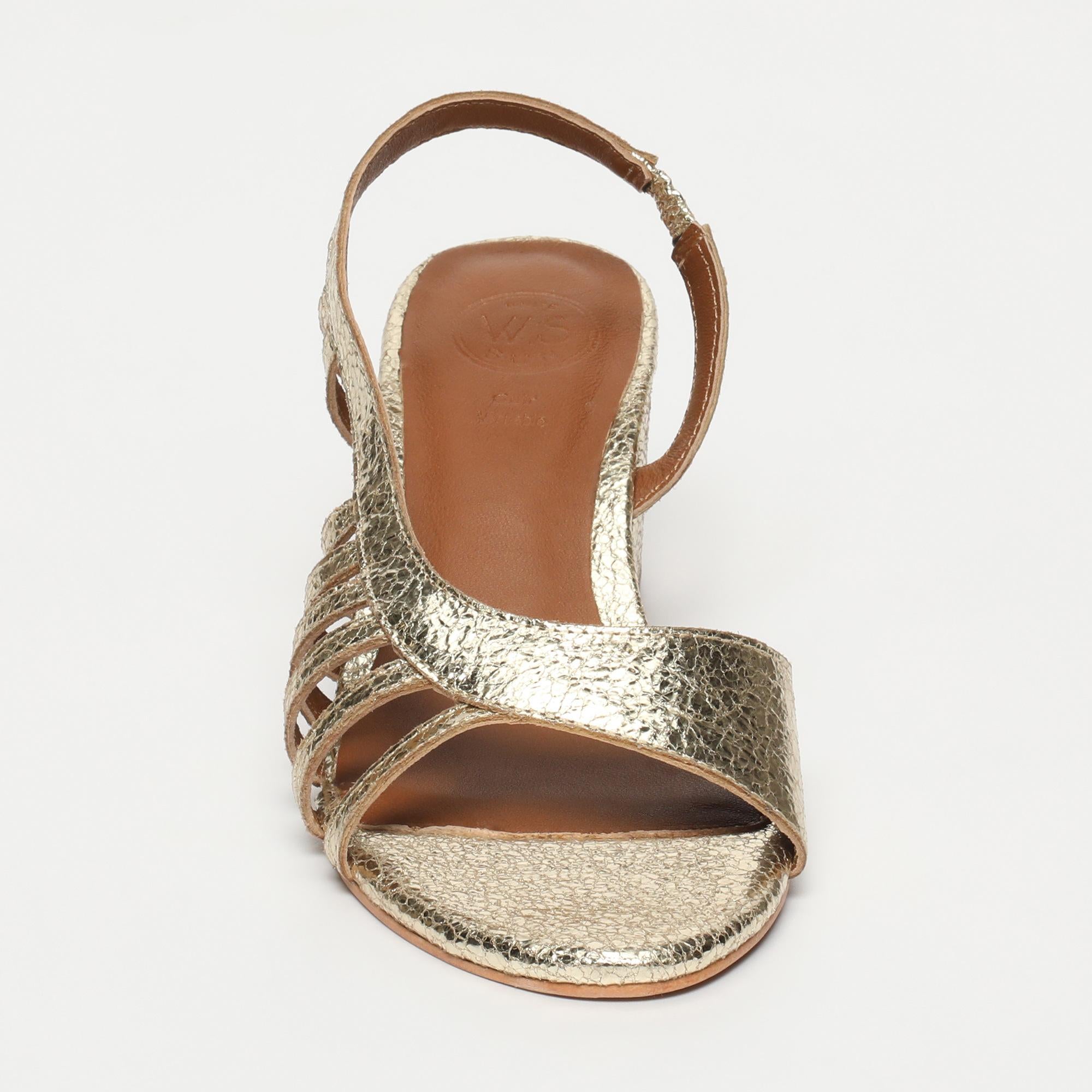 DEEKSHA sandales talon en cuir or