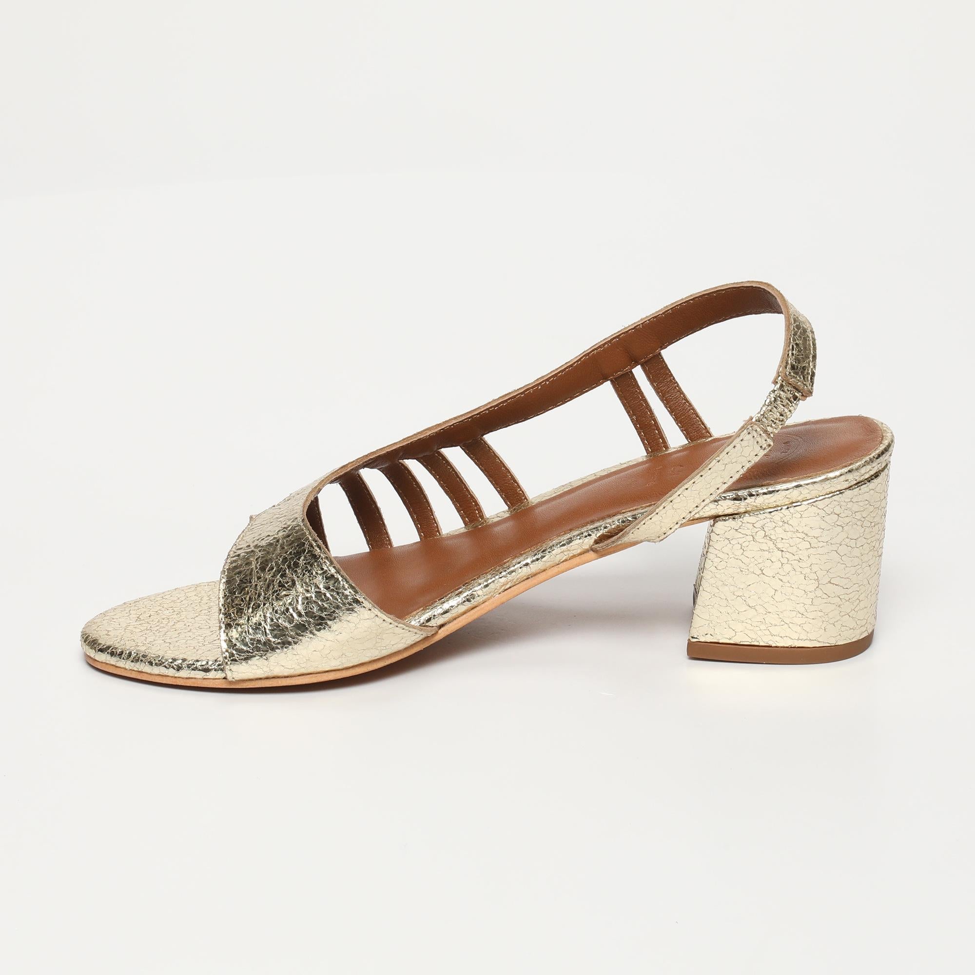 DEEKSHA sandales talon en cuir or