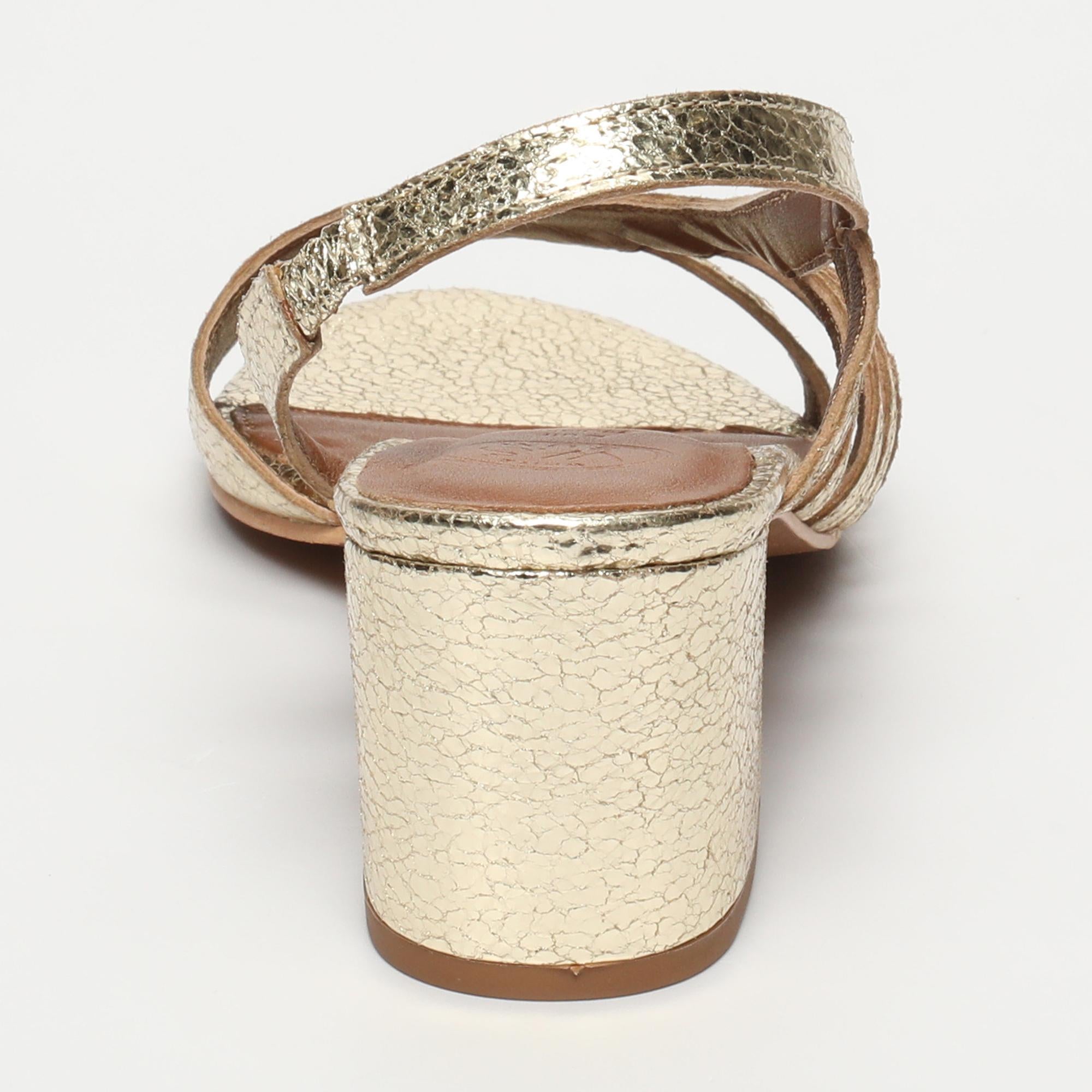 DEEKSHA sandales talon en cuir or