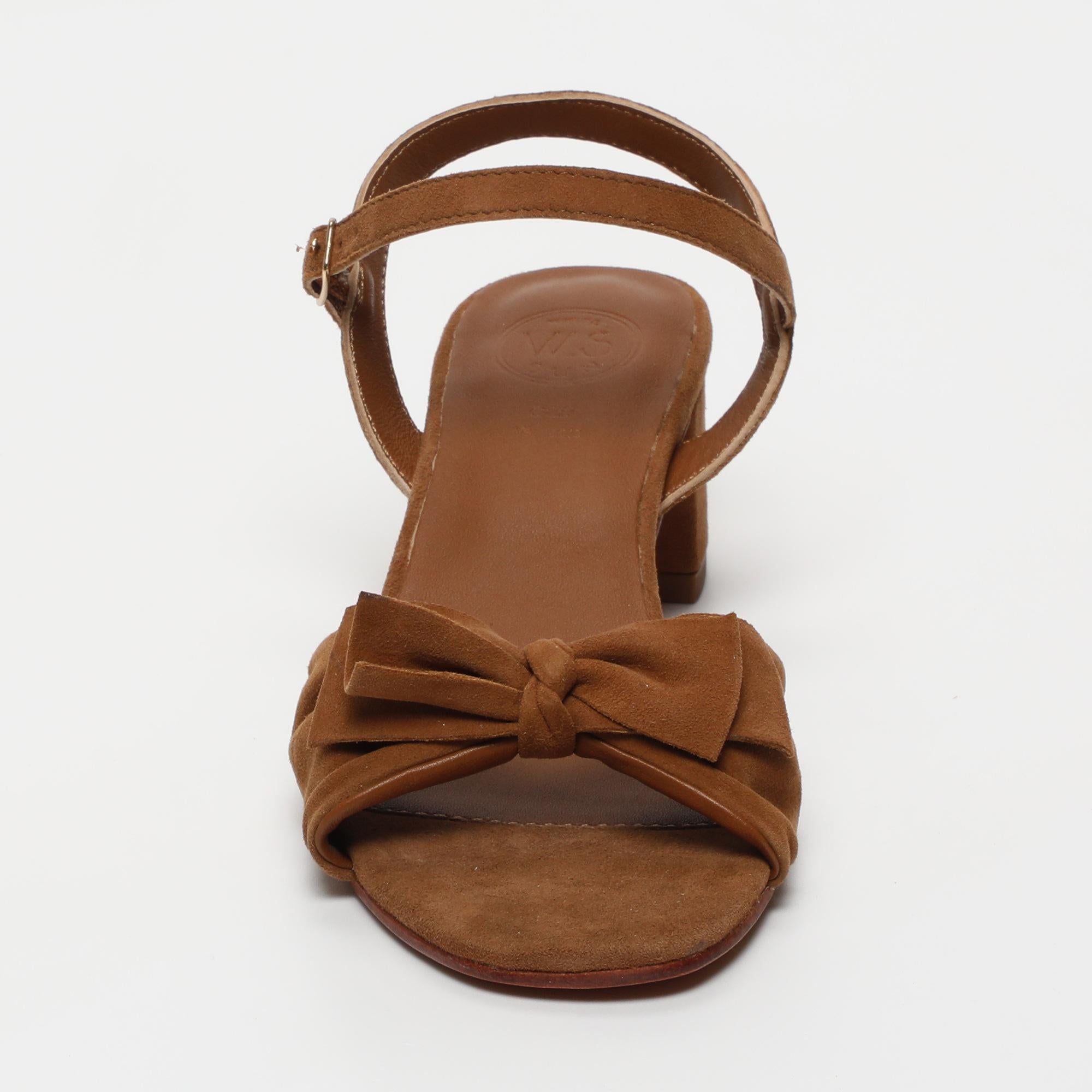 DEEPAMALA sandales talon en cuir camel