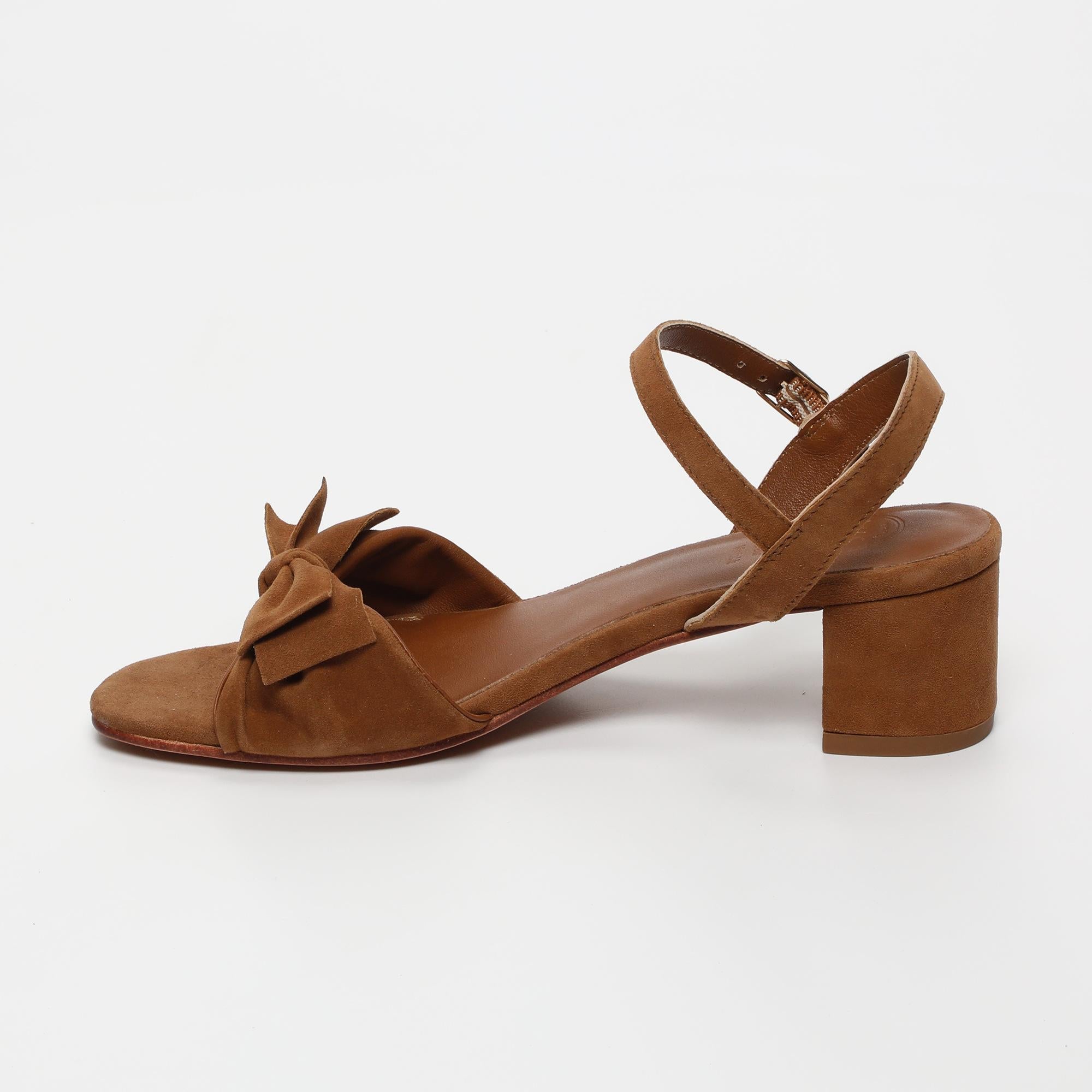 DEEPAMALA sandales talon en cuir camel