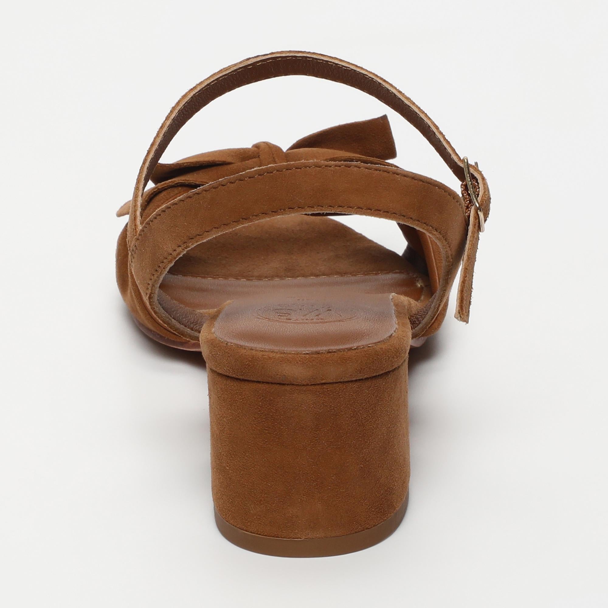 DEEPAMALA sandales talon en cuir camel