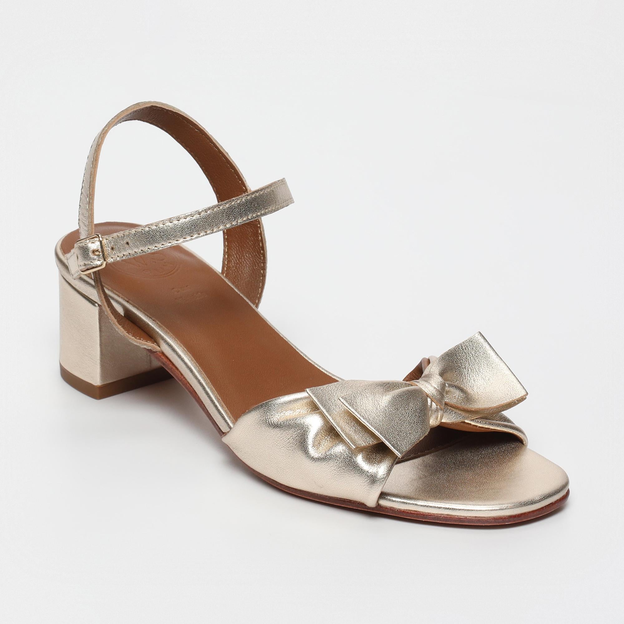 DEEPAMALA sandales talon en cuir or