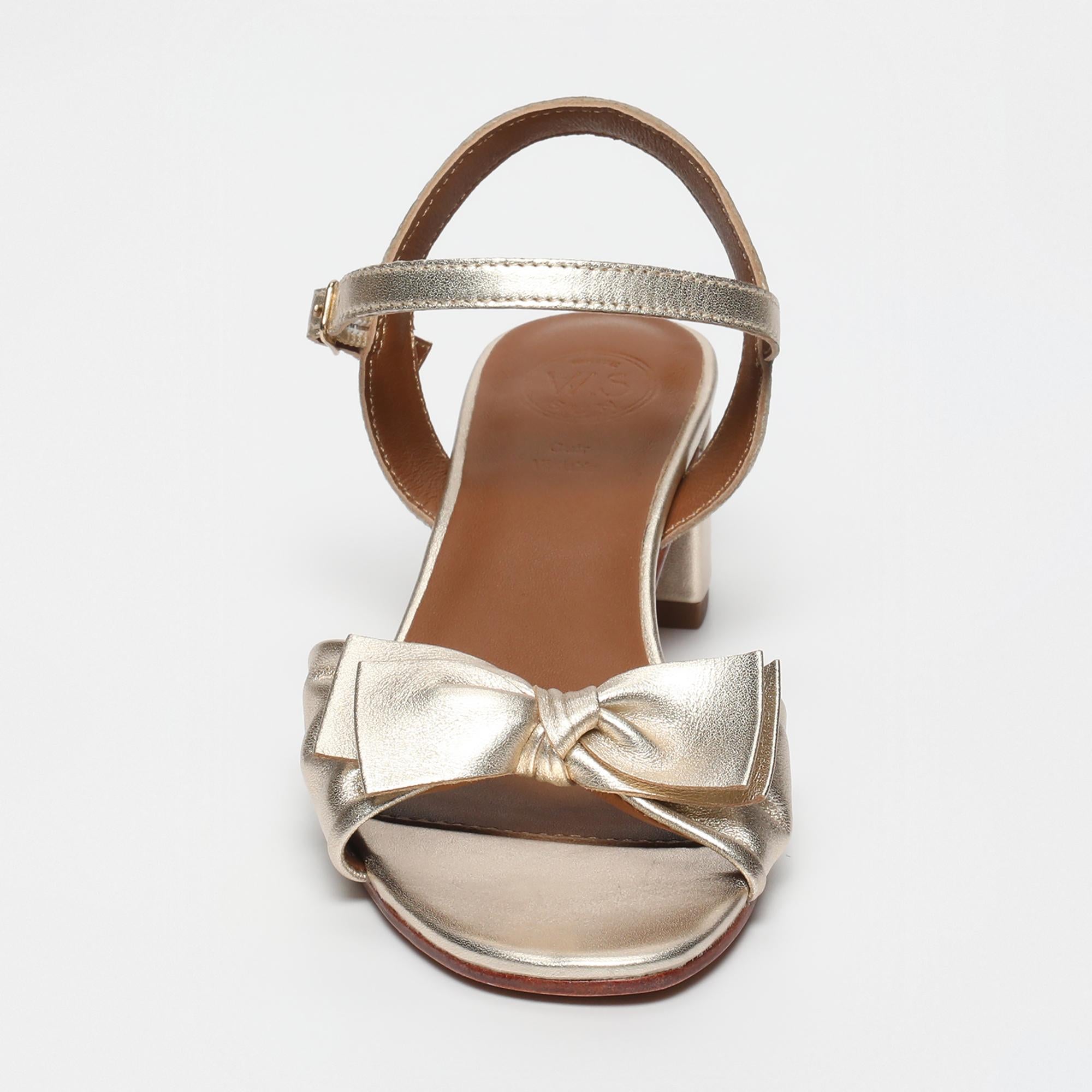 DEEPAMALA sandales talon en cuir or