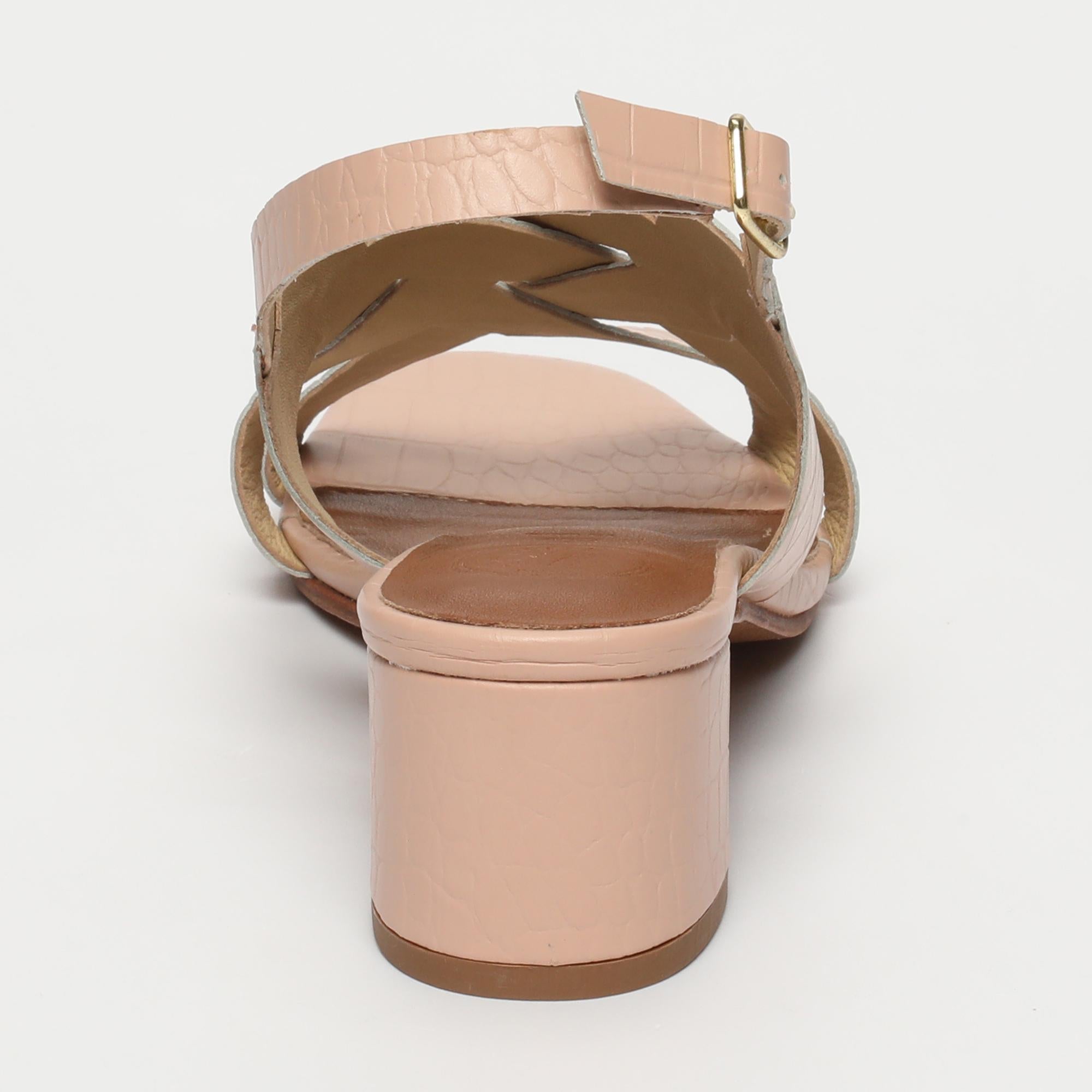 DEEPANJALI sandales en cuir croco nude