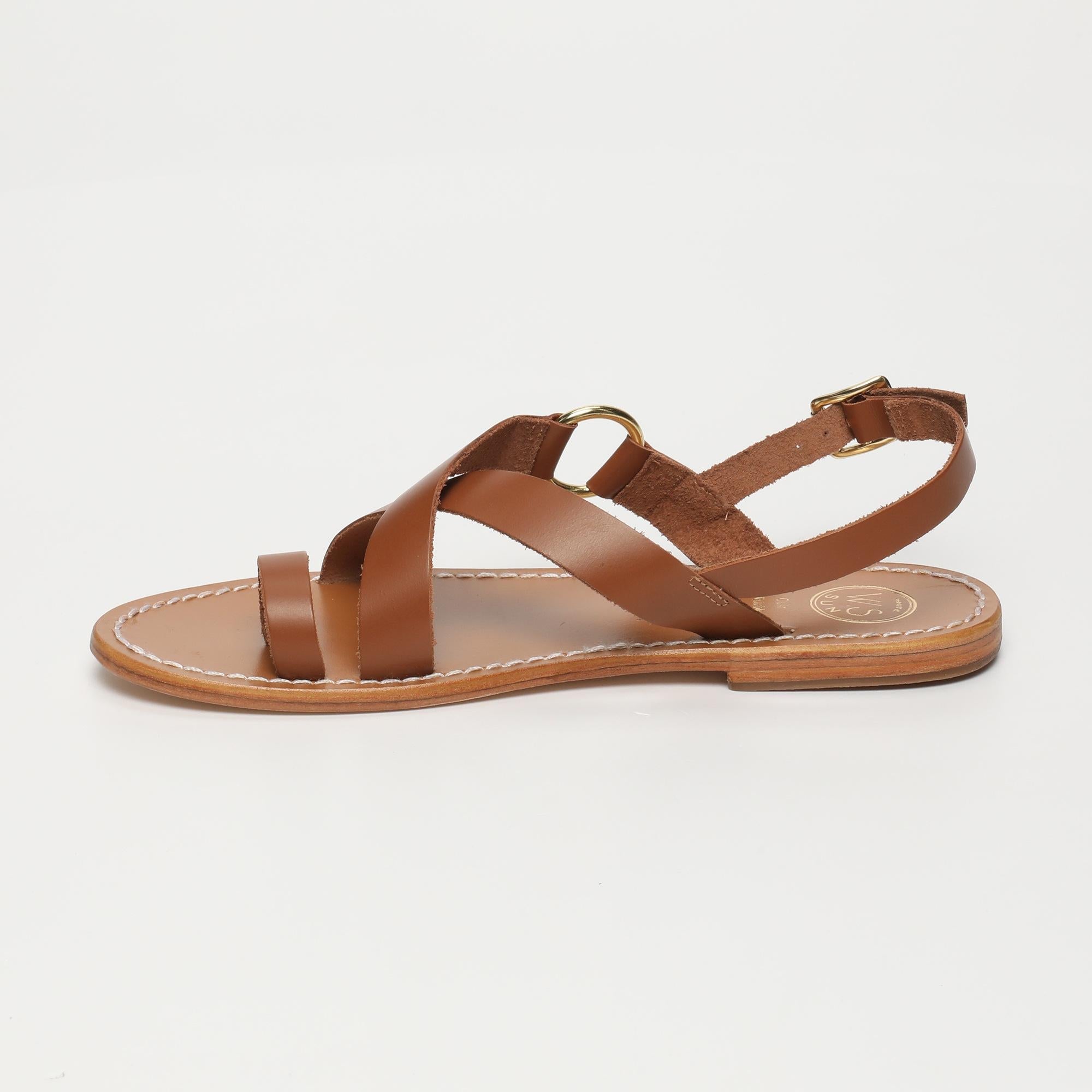 DEVAKALI sandales entre doigt en cuir camel