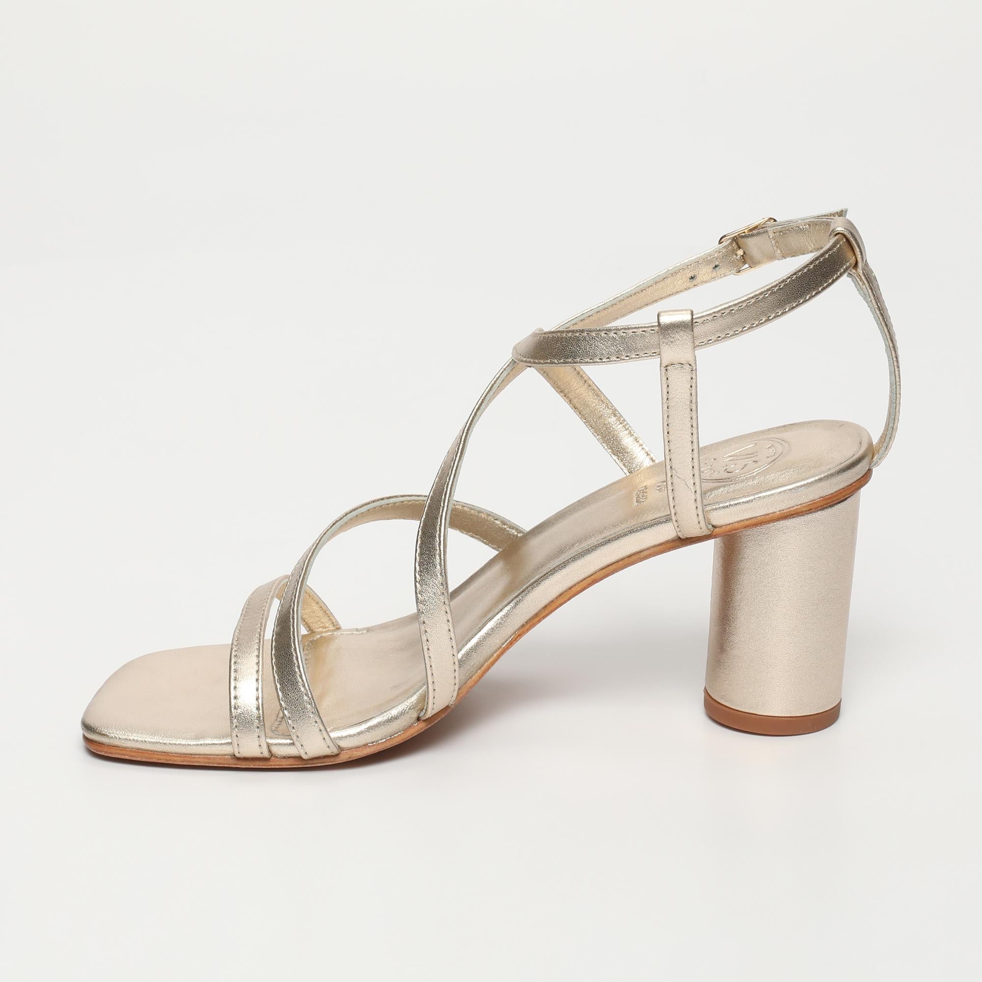 DEVANEE sandales talon en cuir or