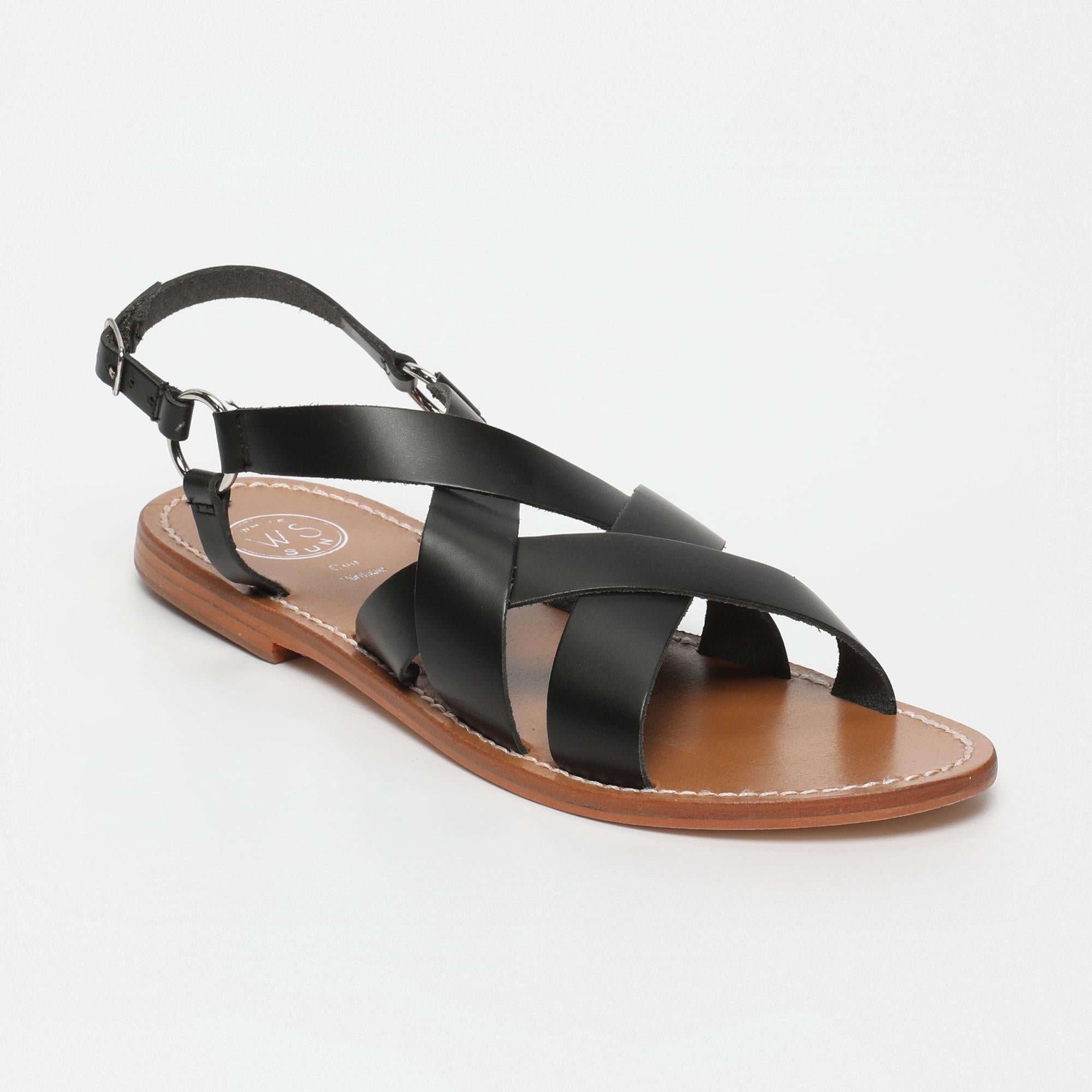 ELLA sandales en cuir noir
