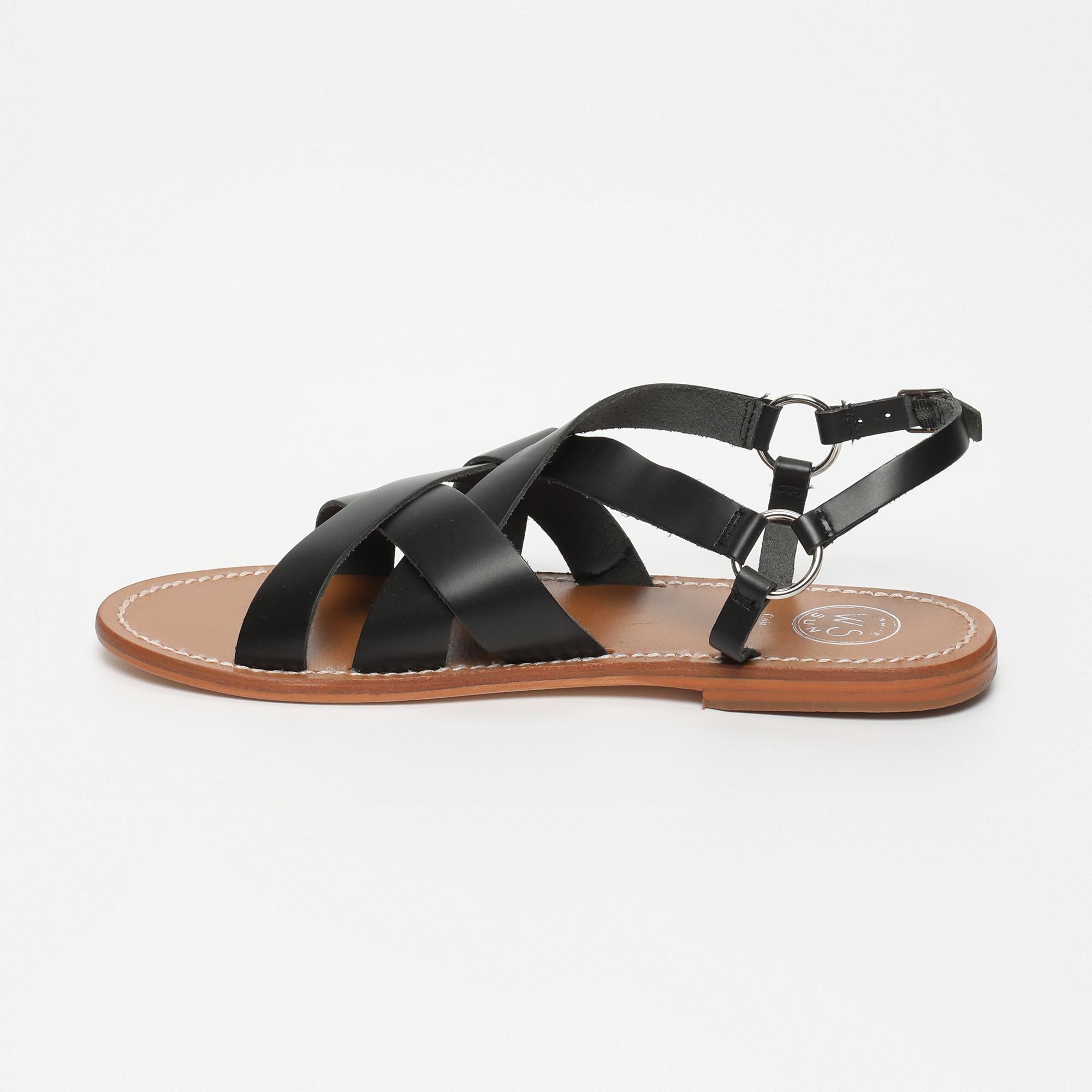 ELLA sandales en cuir noir