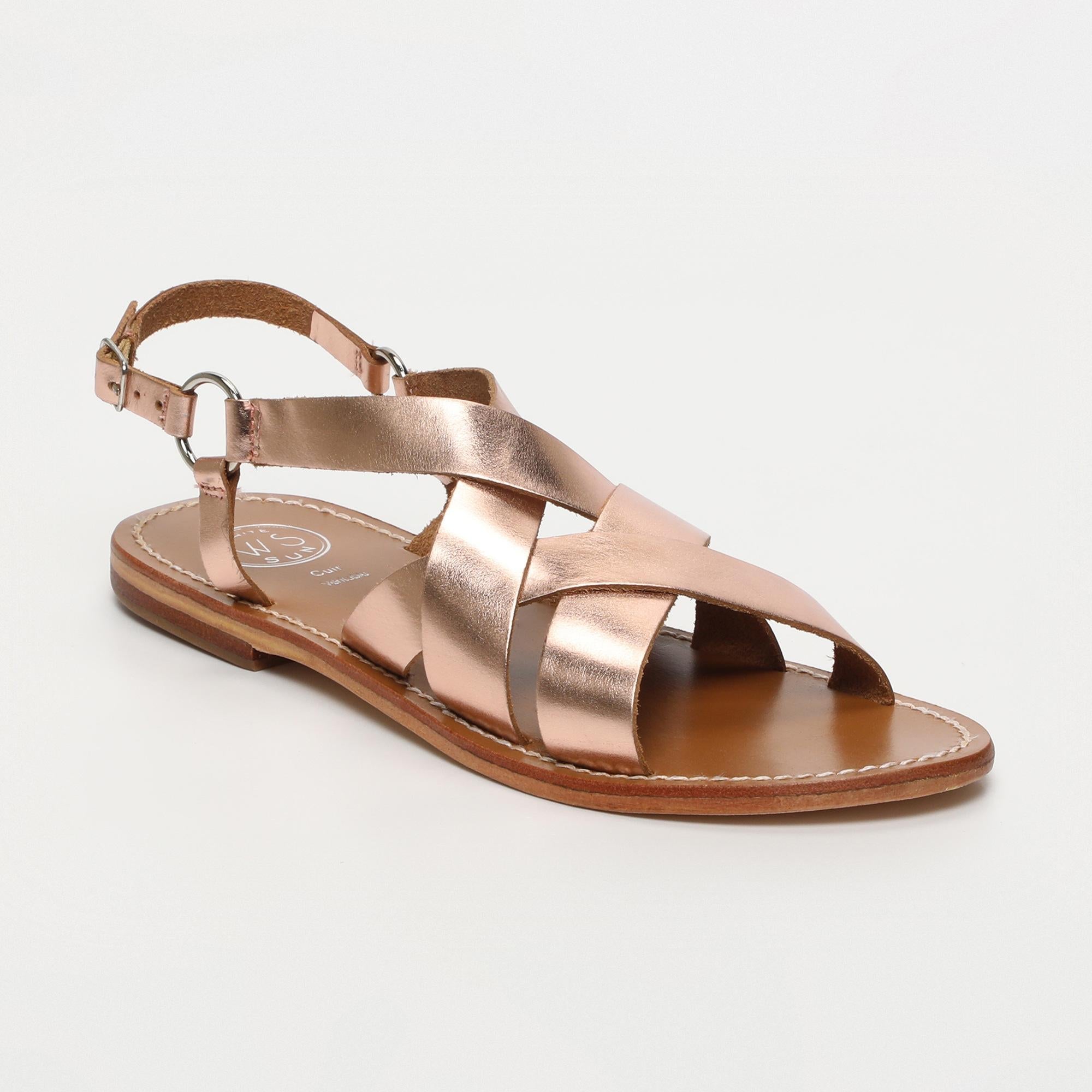 ELLA sandales en cuir or rose