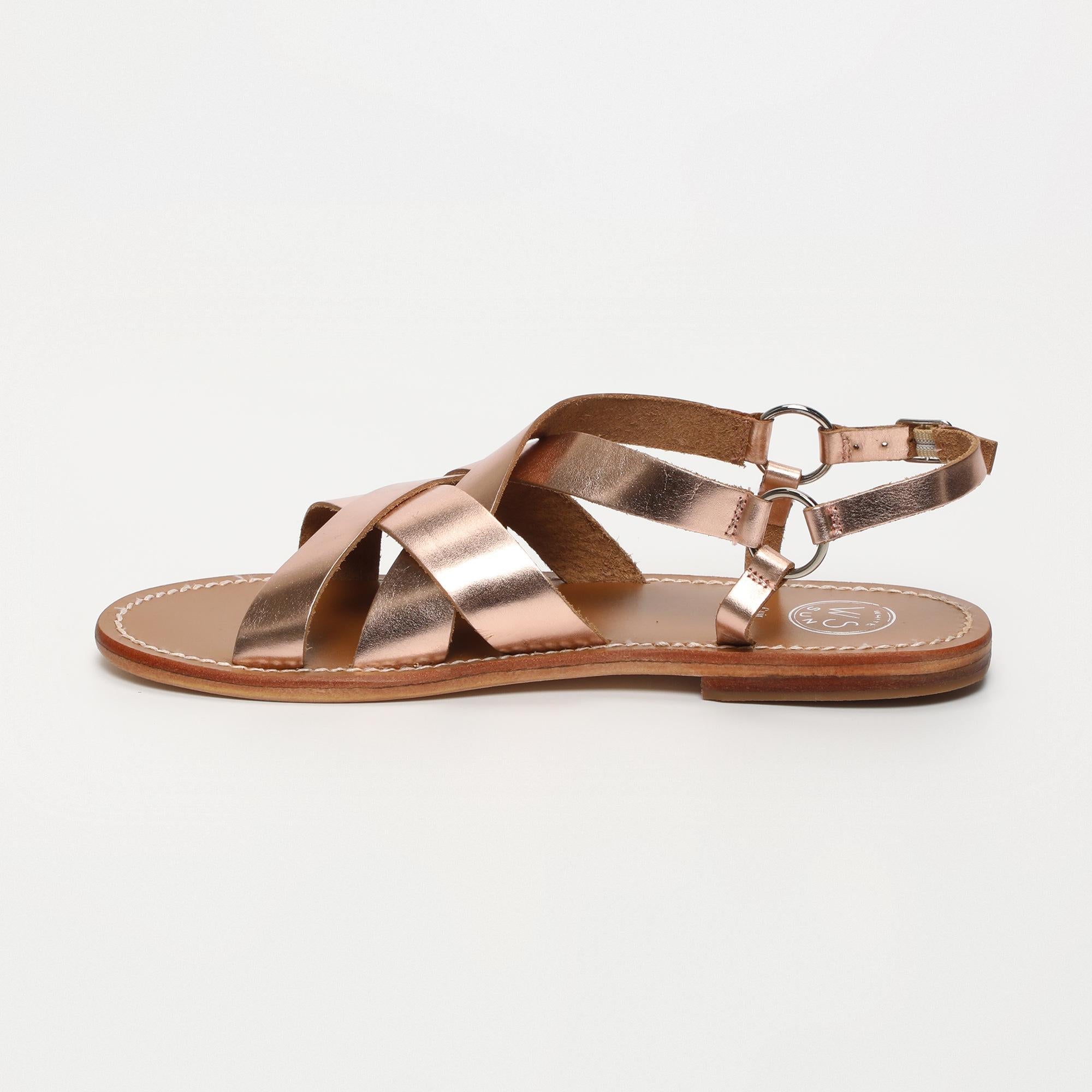 ELLA sandales en cuir or rose