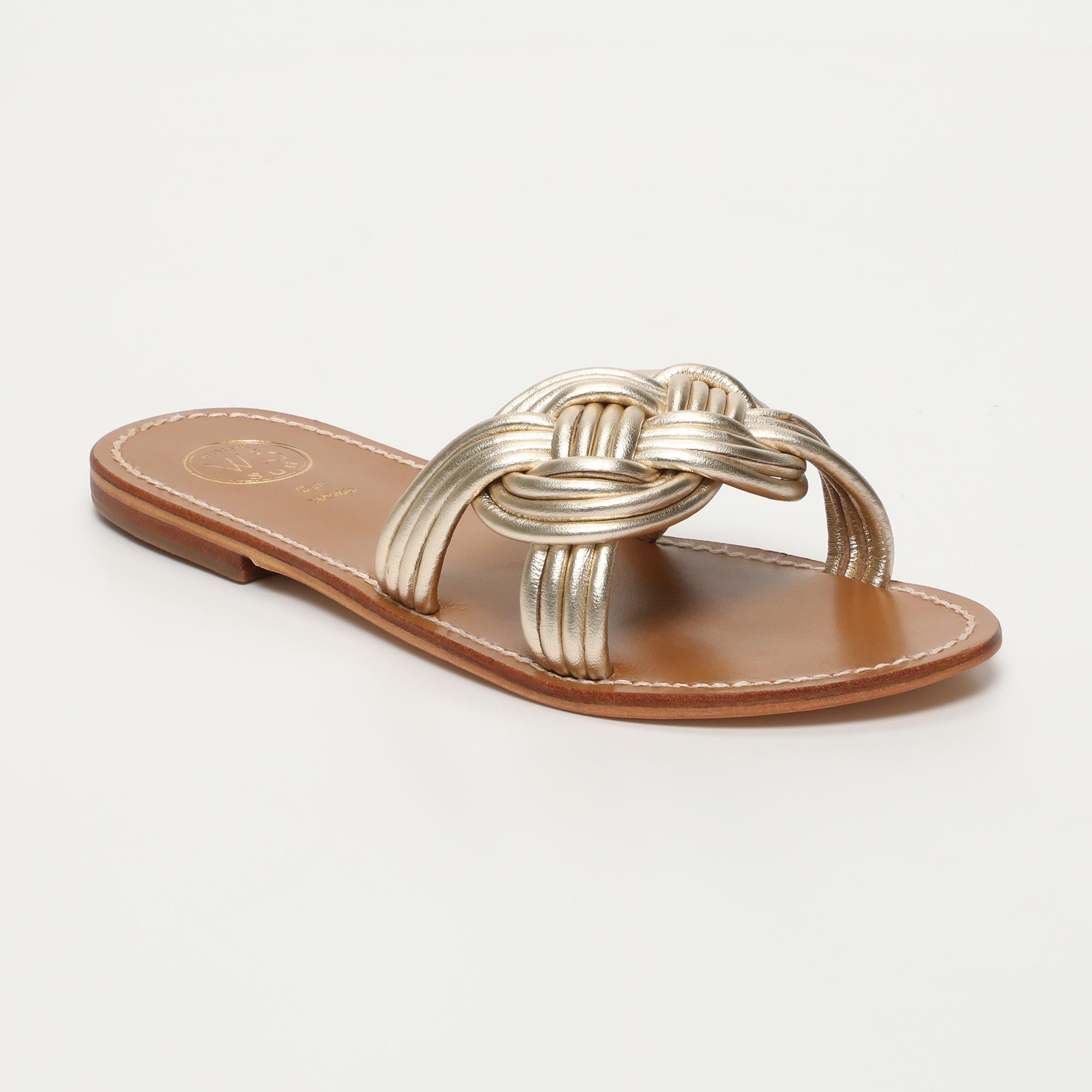 ELLIE mules en cuir platine