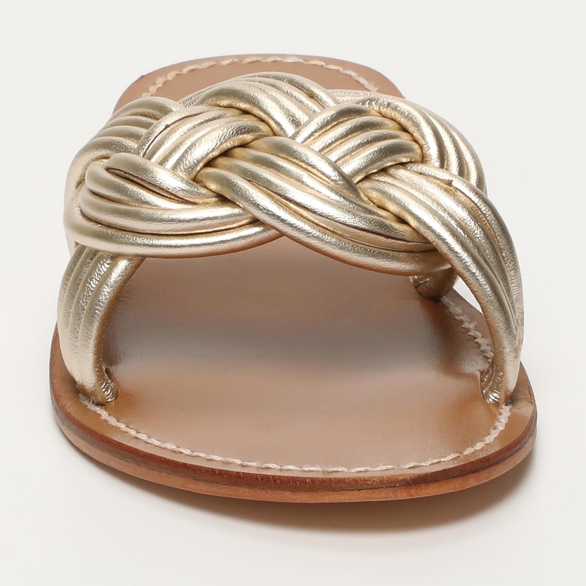 ELLIE mules en cuir platine