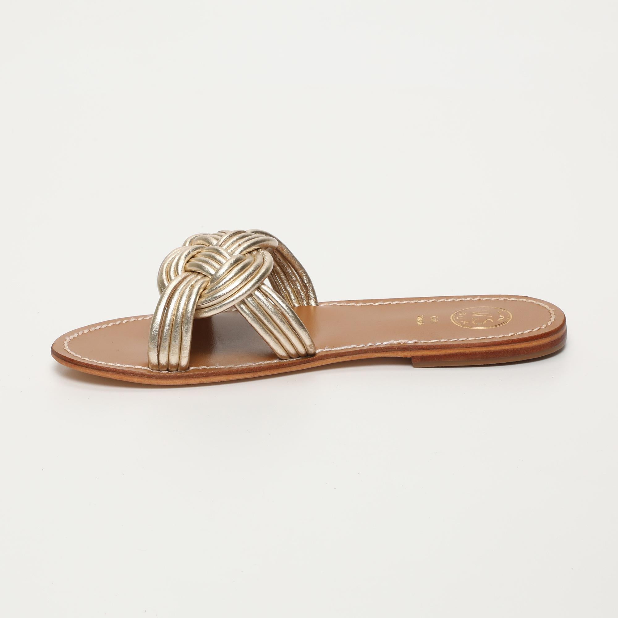 ELLIE mules en cuir platine