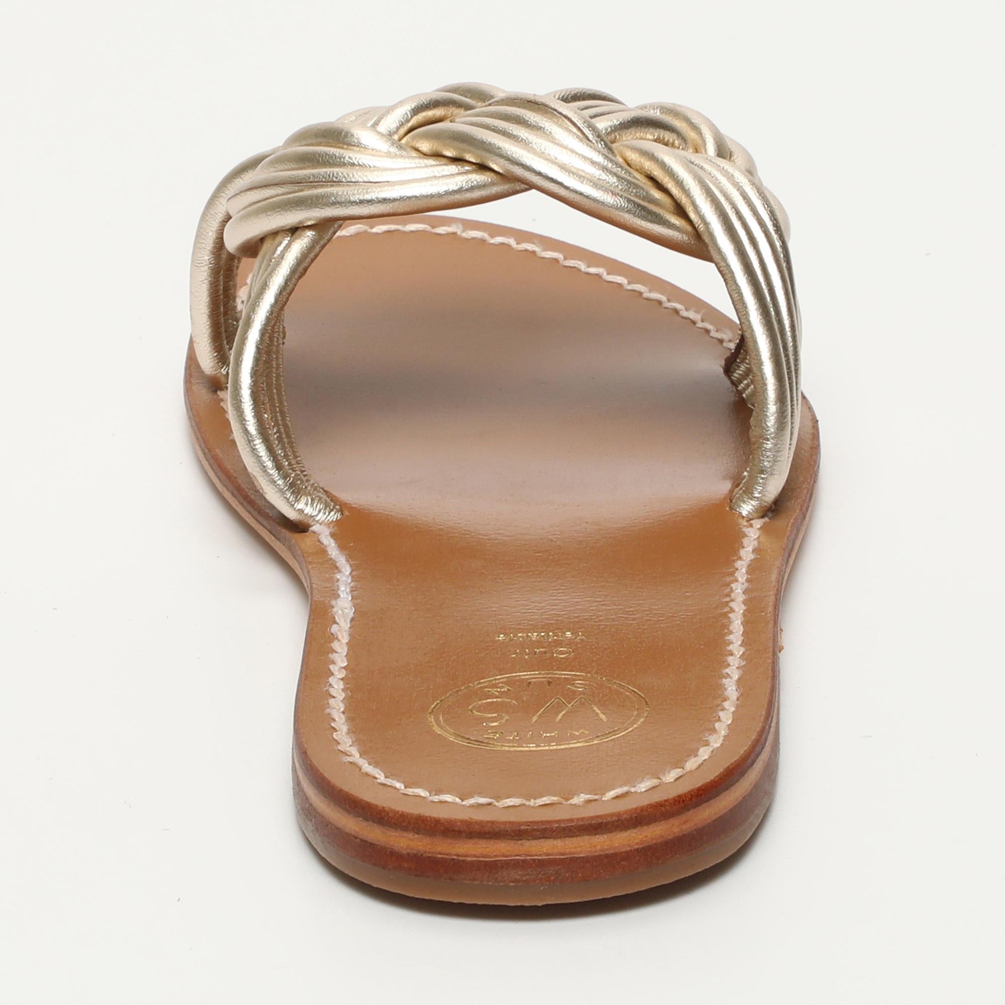 ELLIE mules en cuir platine