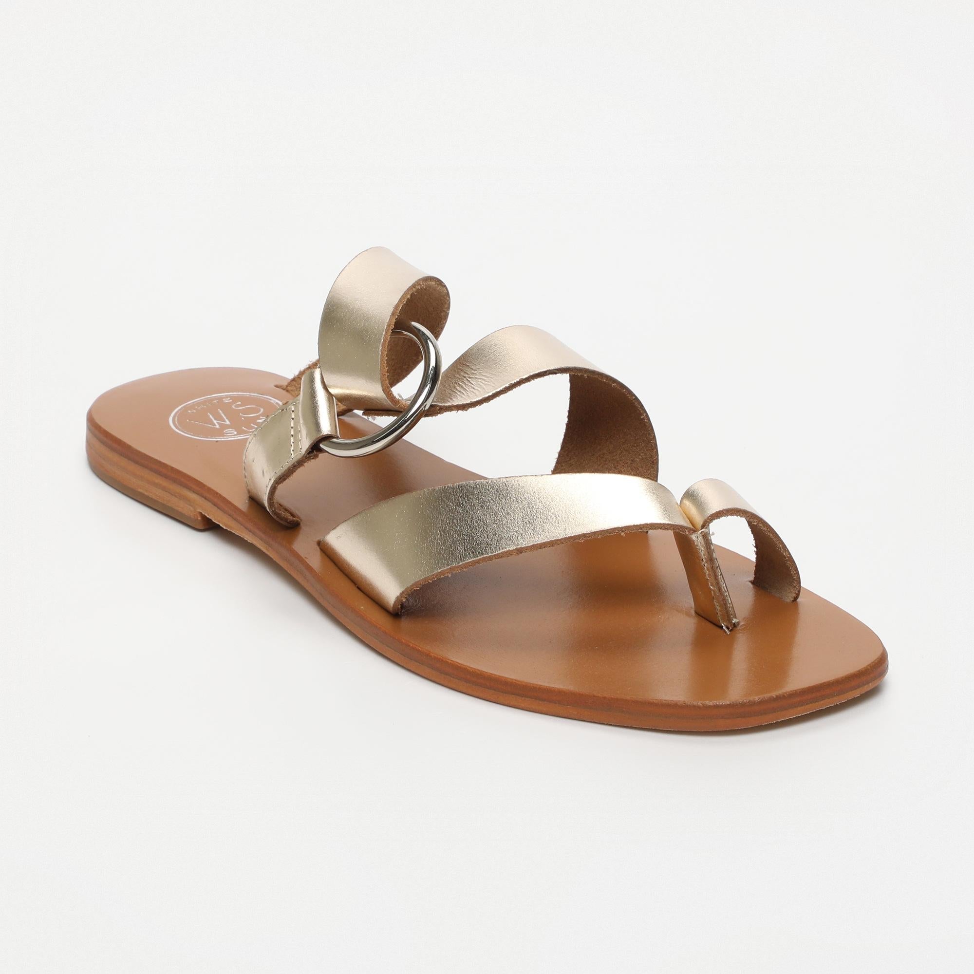 EMMA mules entre doigt en cuir or