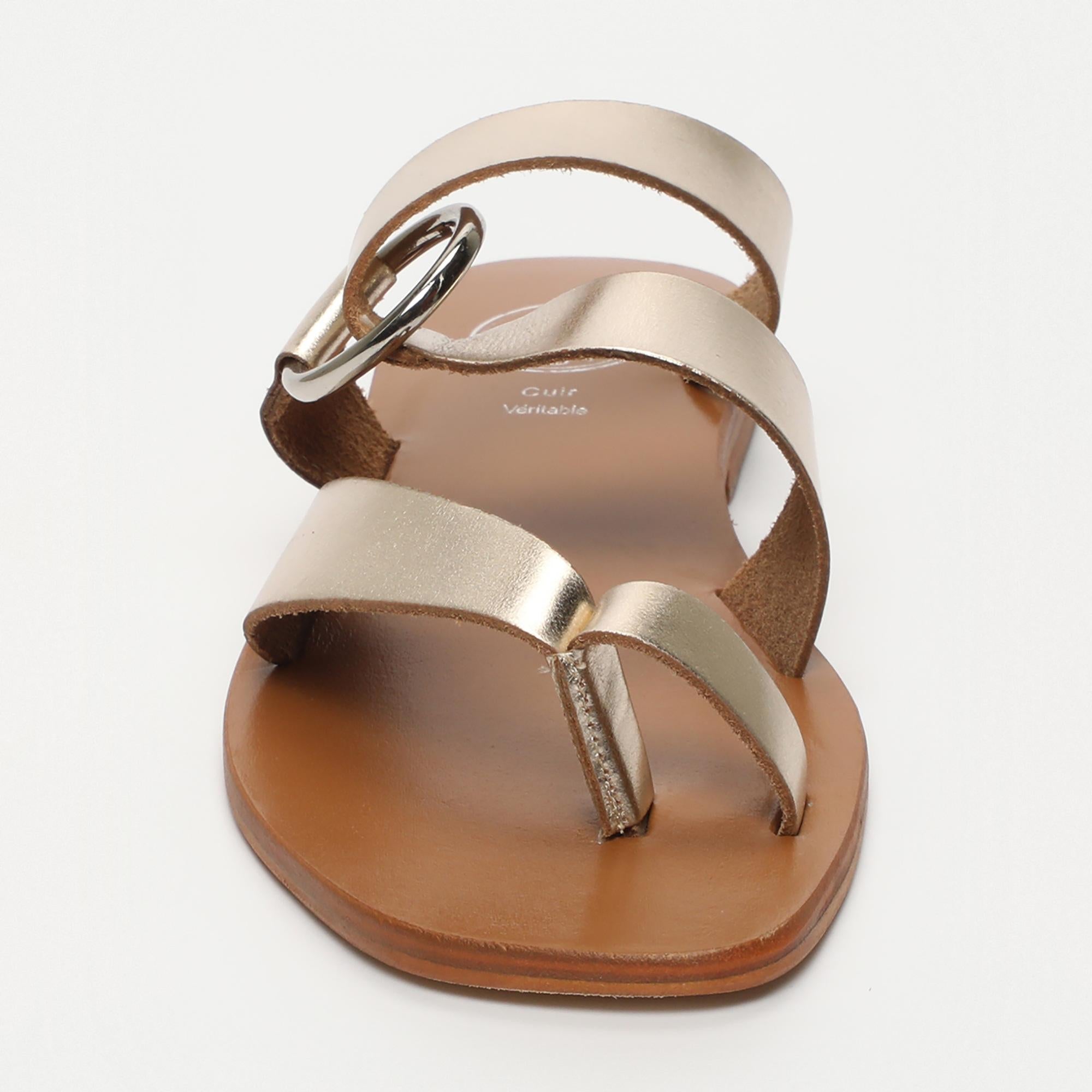 EMMA mules entre doigt en cuir or