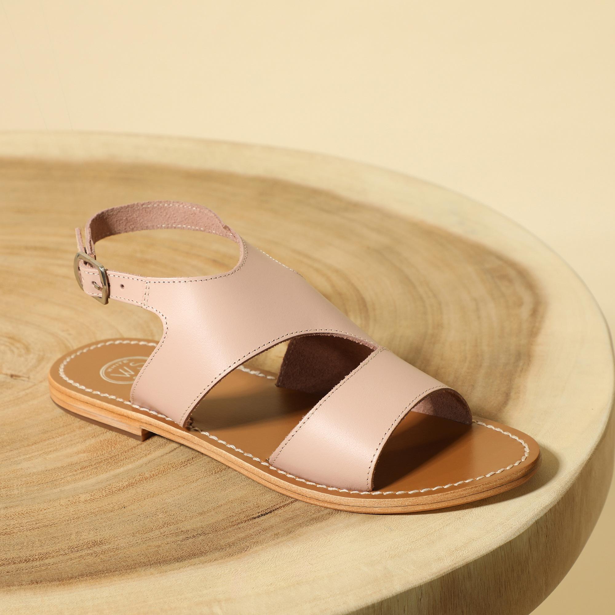FEIJOA sandales en cuir rose