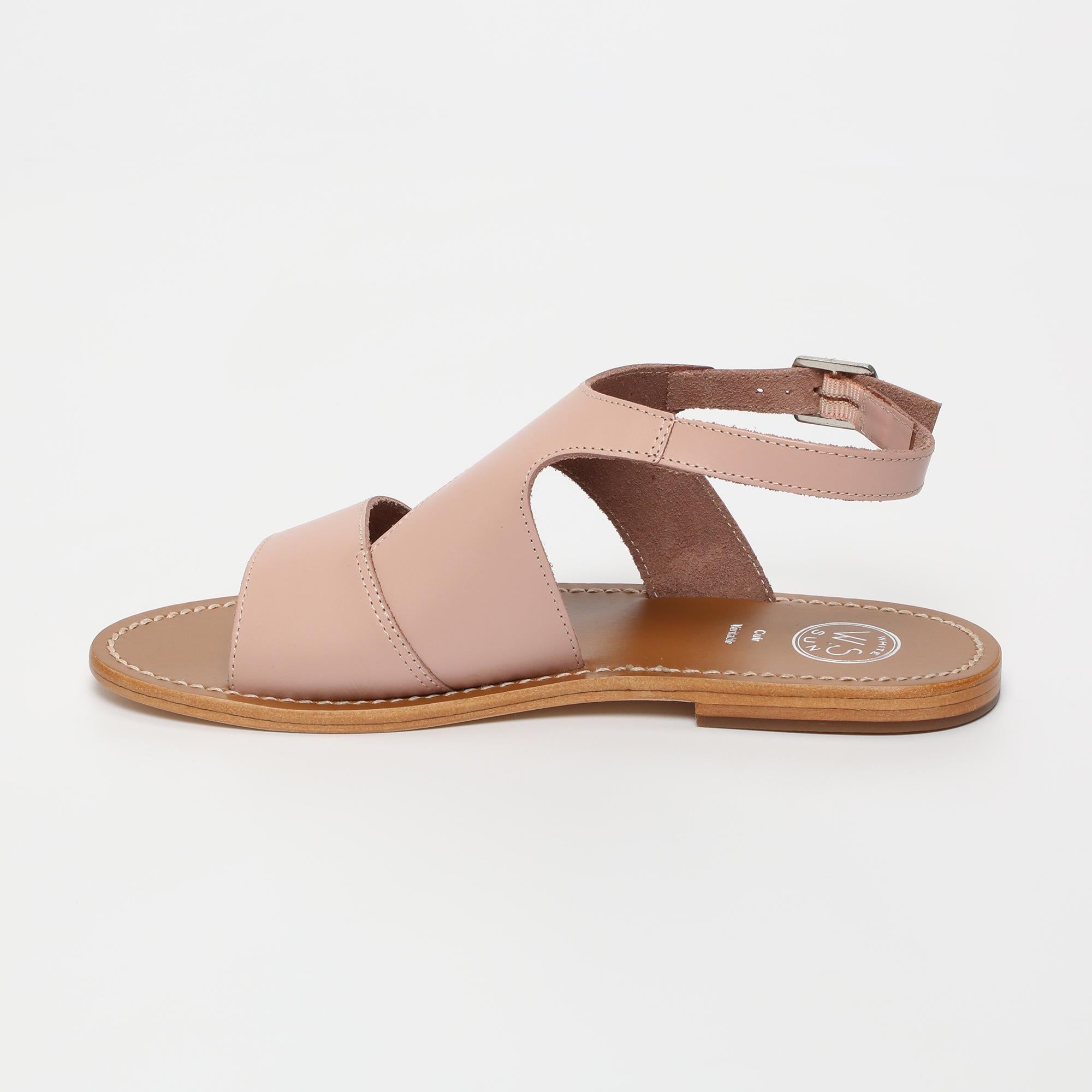 FEIJOA sandales en cuir rose