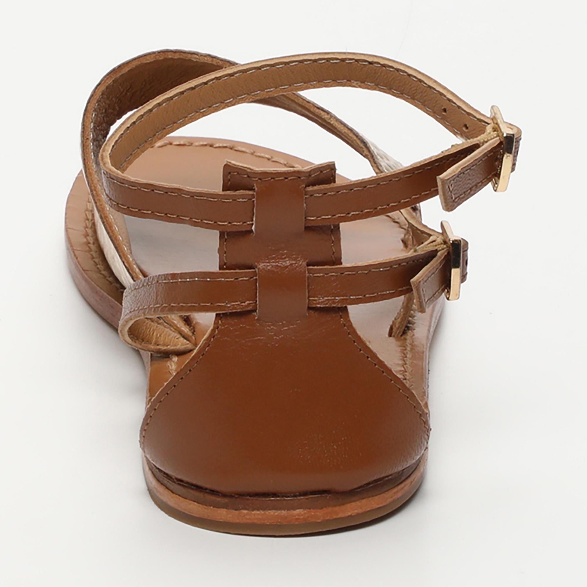 FESSONIA sandales en cuir or et camel