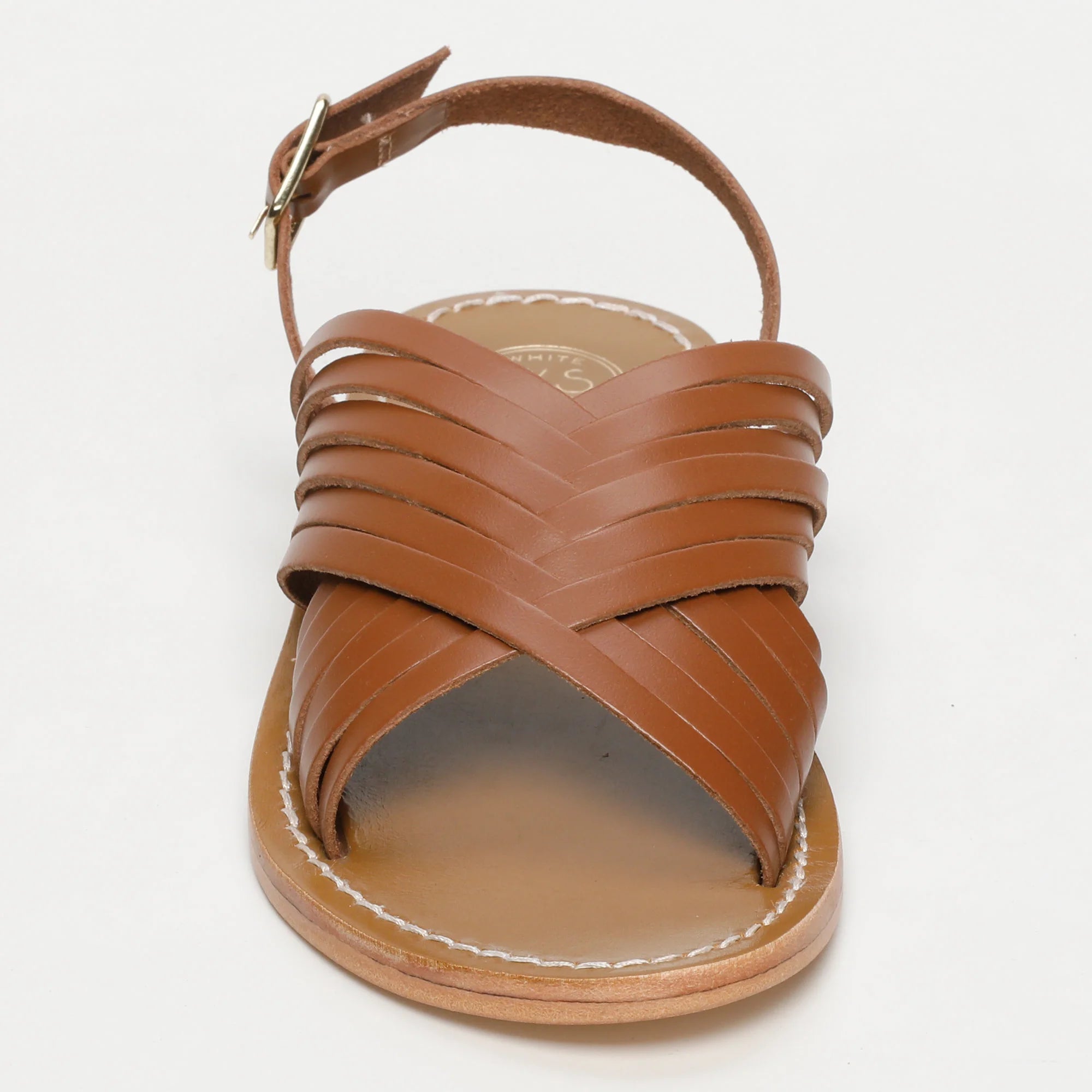 TRINITY sandales spartiate / lacet en cuir camel