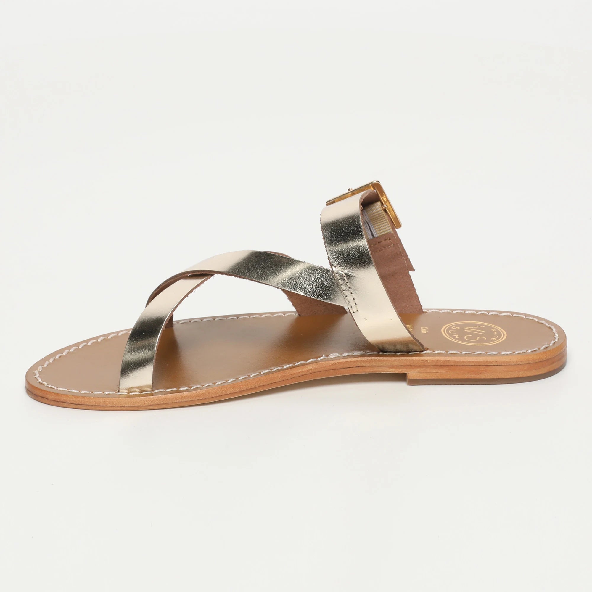 ZAFIRO mules en cuir doré