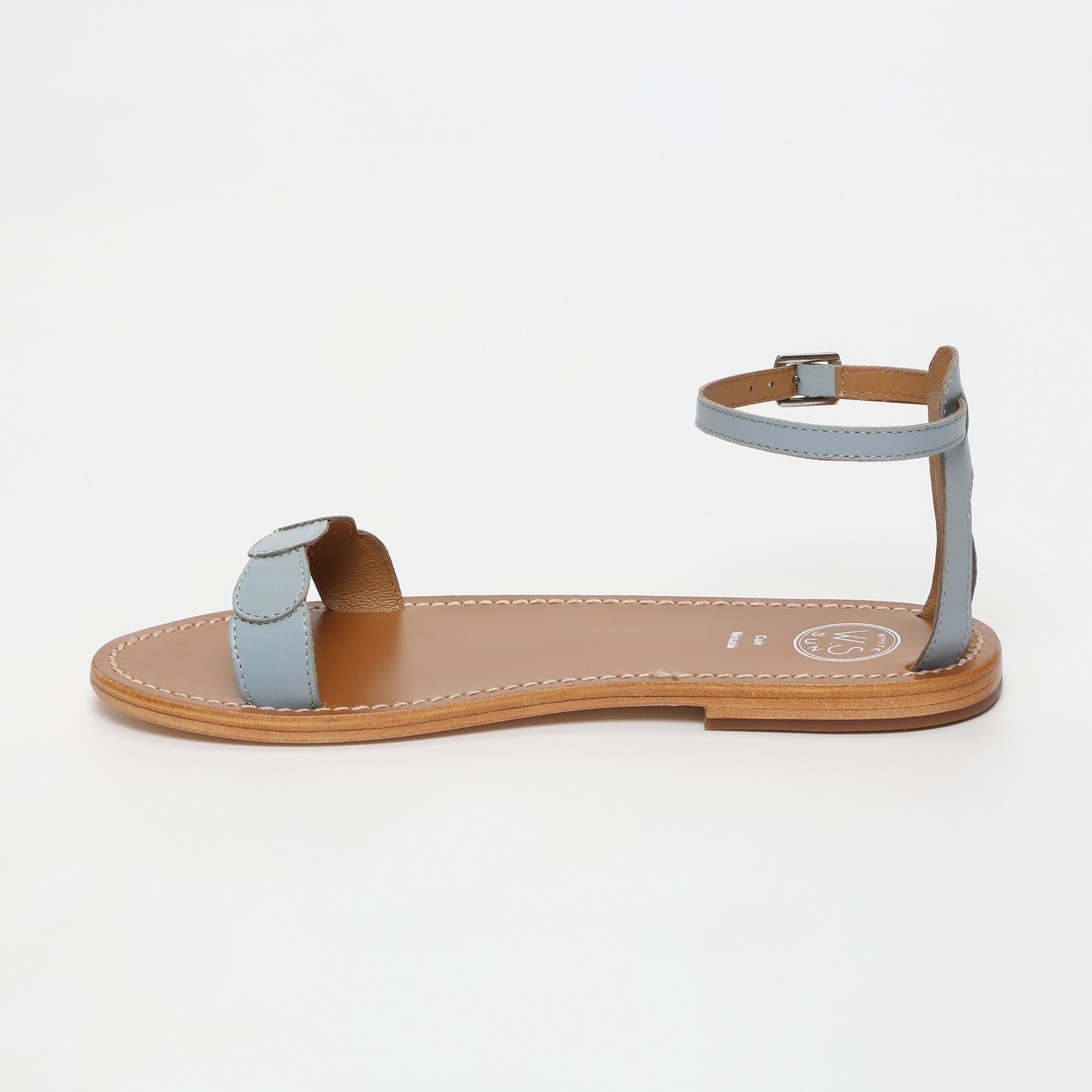 HAVILA sandales en cuir bleu clair
