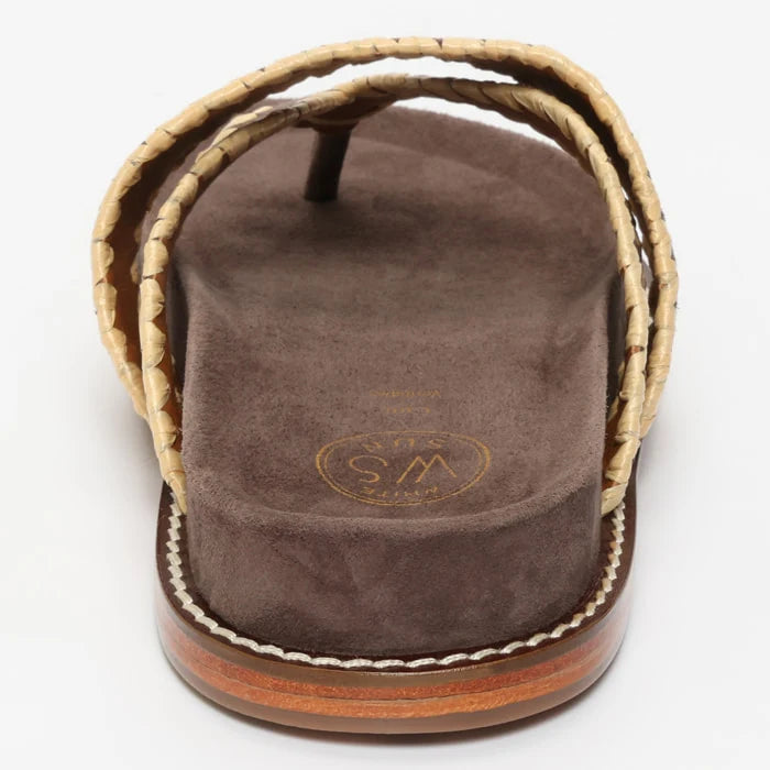 CAELUM mules en cuir chocolat et beige