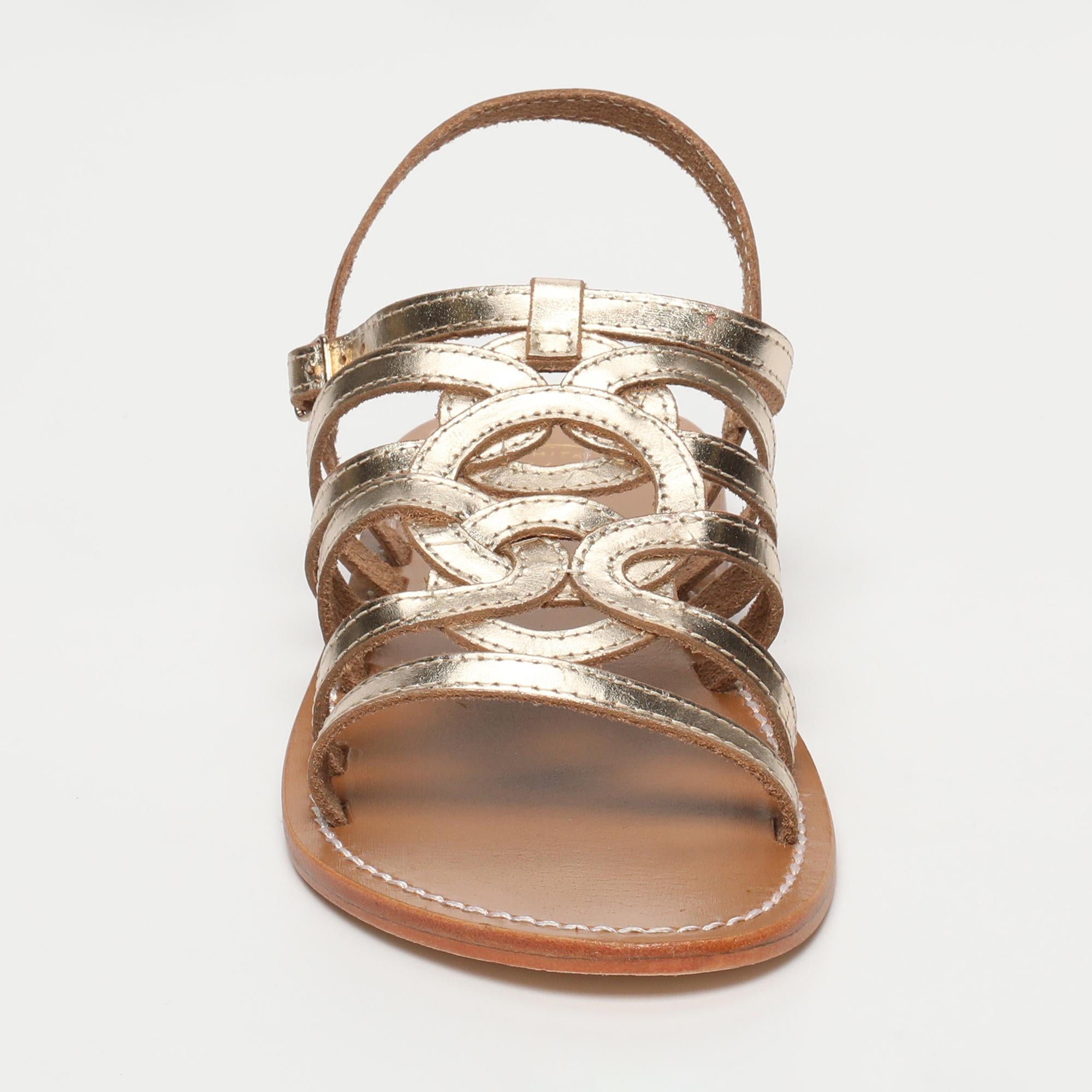 HENNA sandales en cuir or