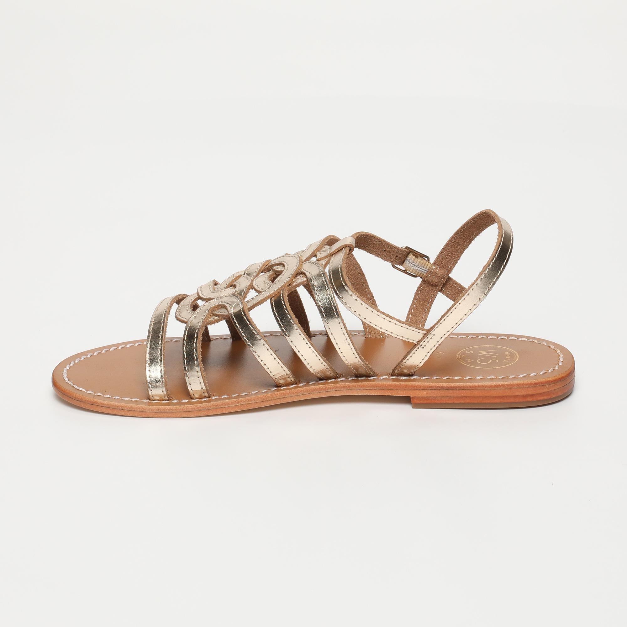 HENNA sandales en cuir or