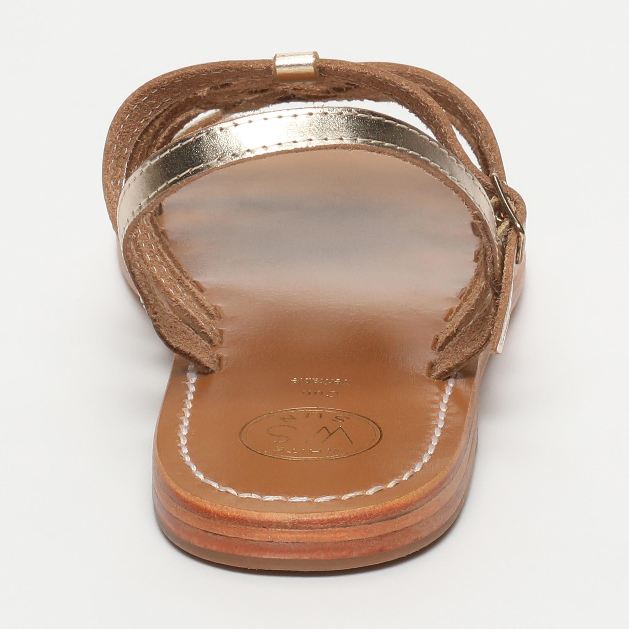 HENNA sandales en cuir or