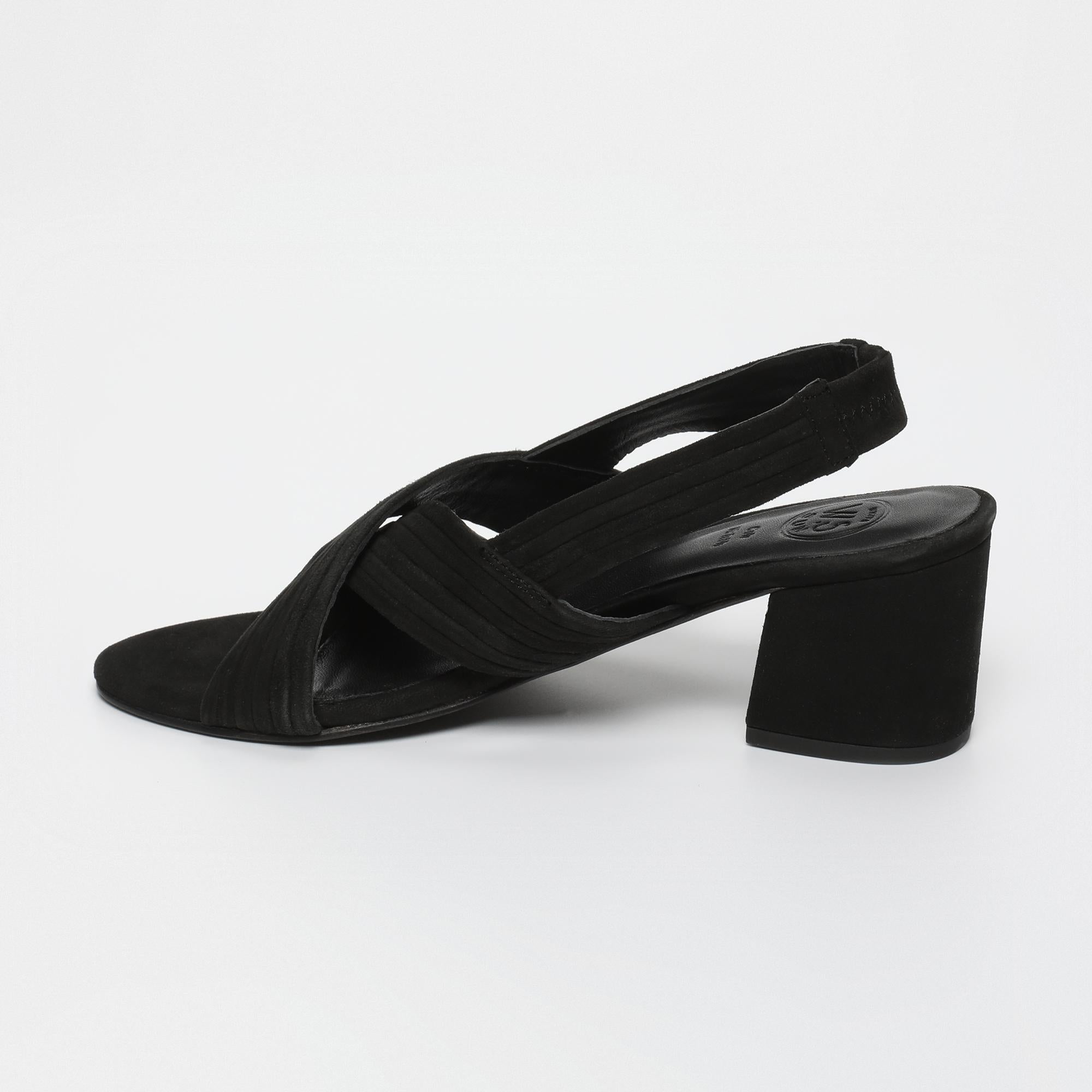 ISIA sandales talon en cuir noir