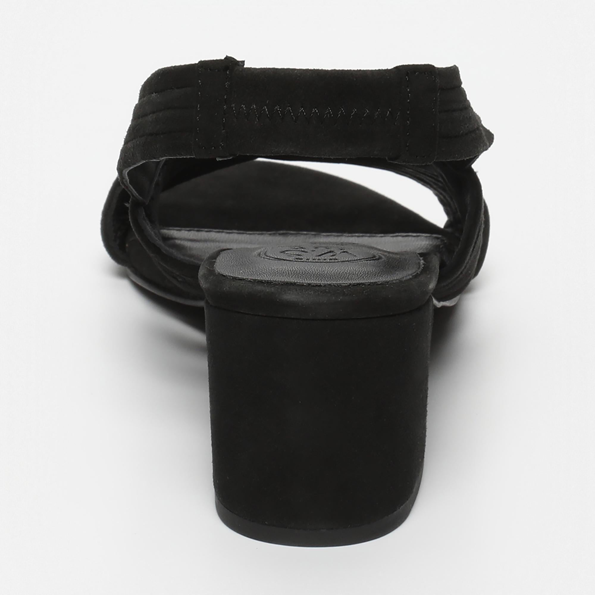 ISIA sandales talon en cuir noir