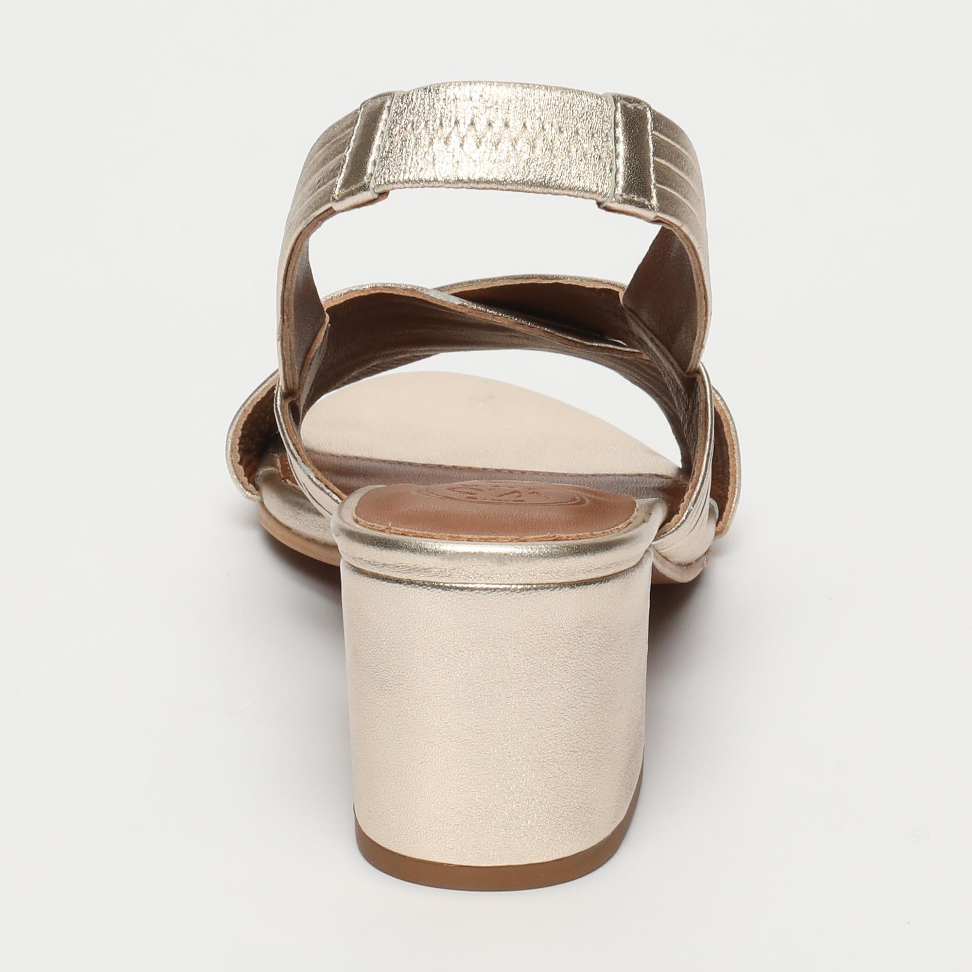 ISIA sandales talon en cuir platine