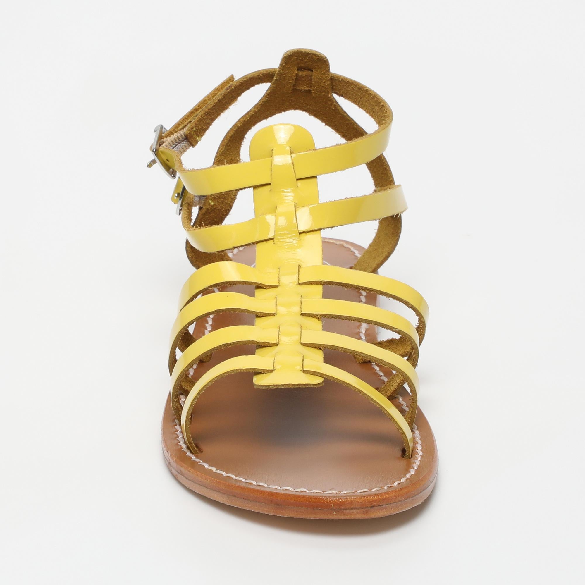 ISNAIM sandales en cuir citron
