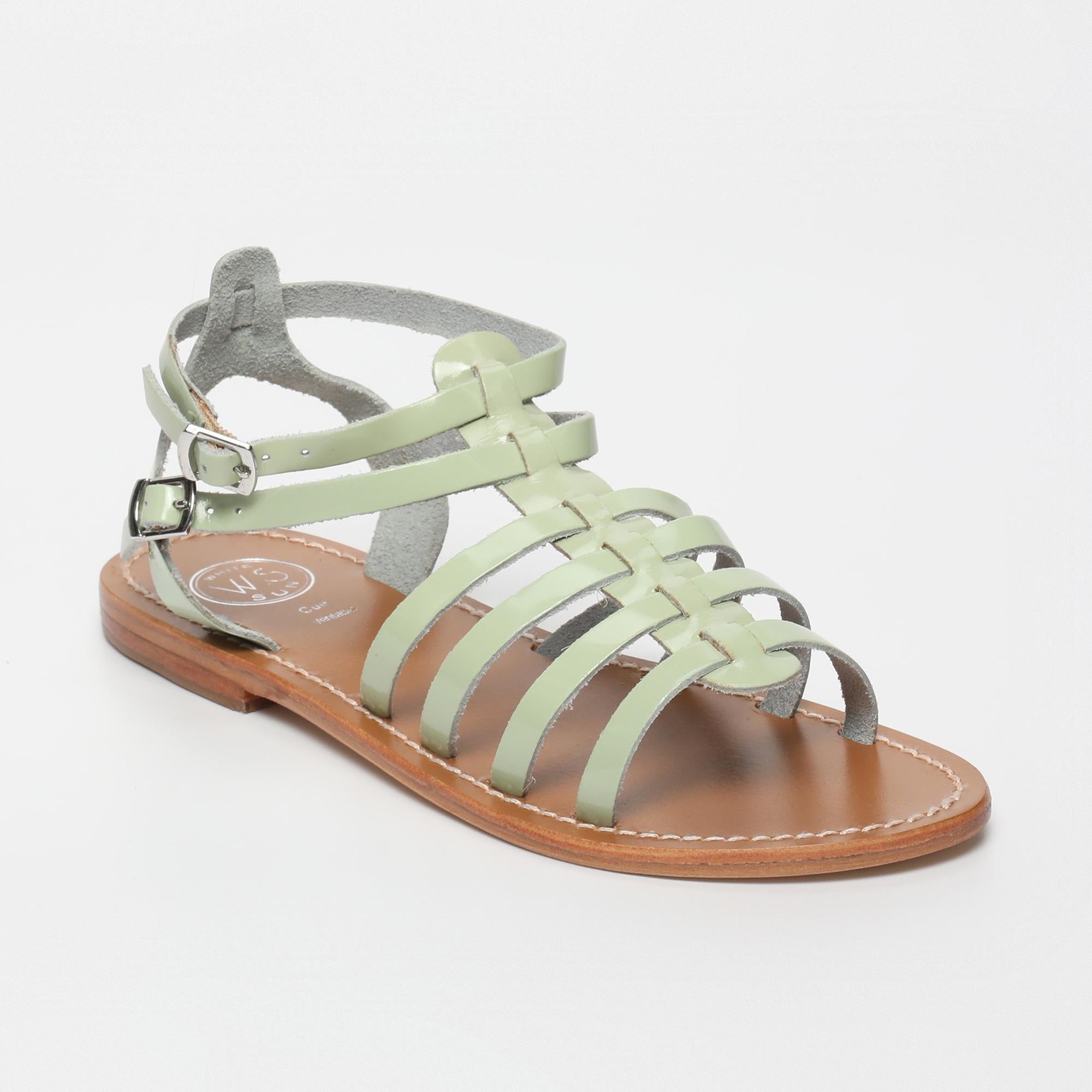 ISNAIM sandales en cuir menthe