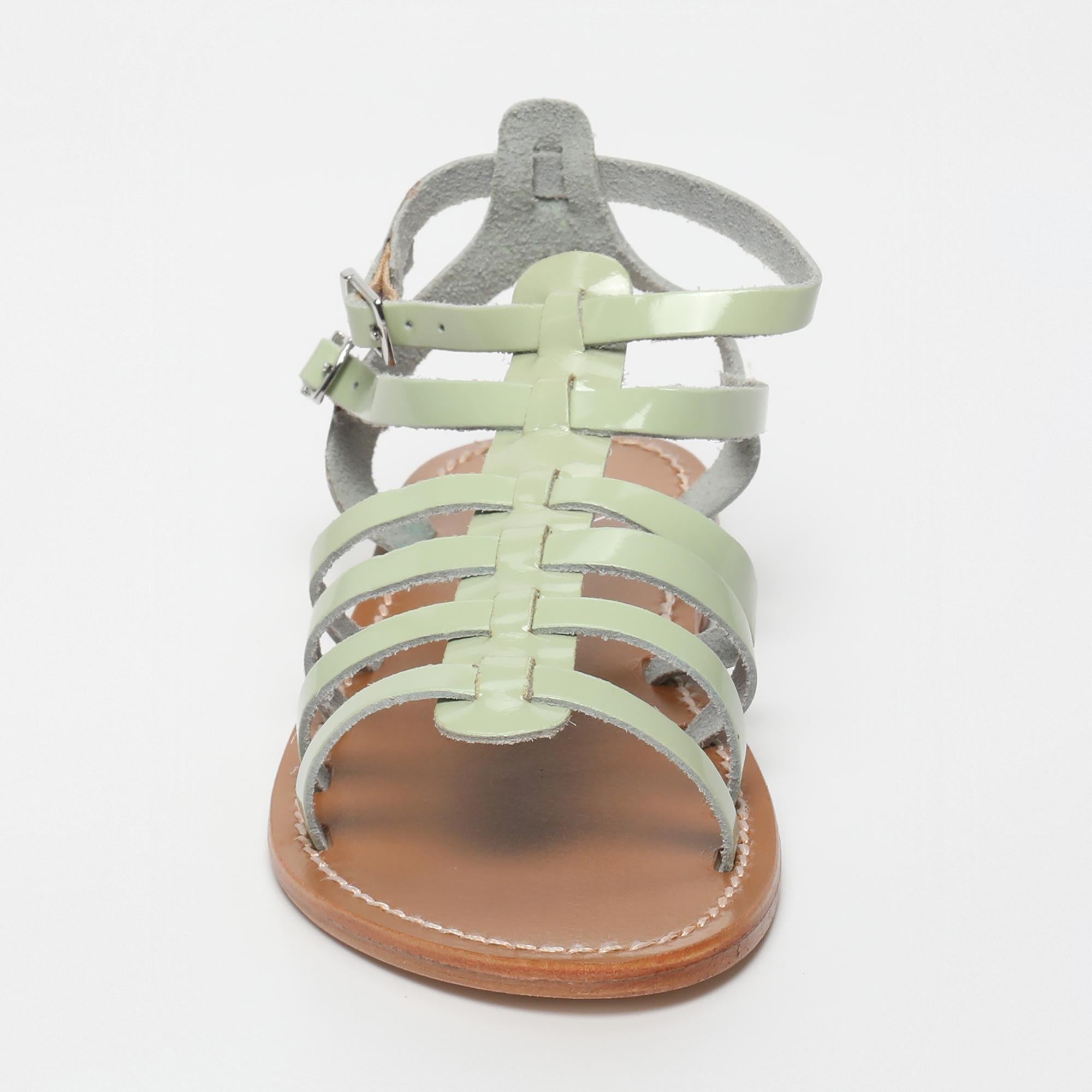 ISNAIM sandales en cuir menthe