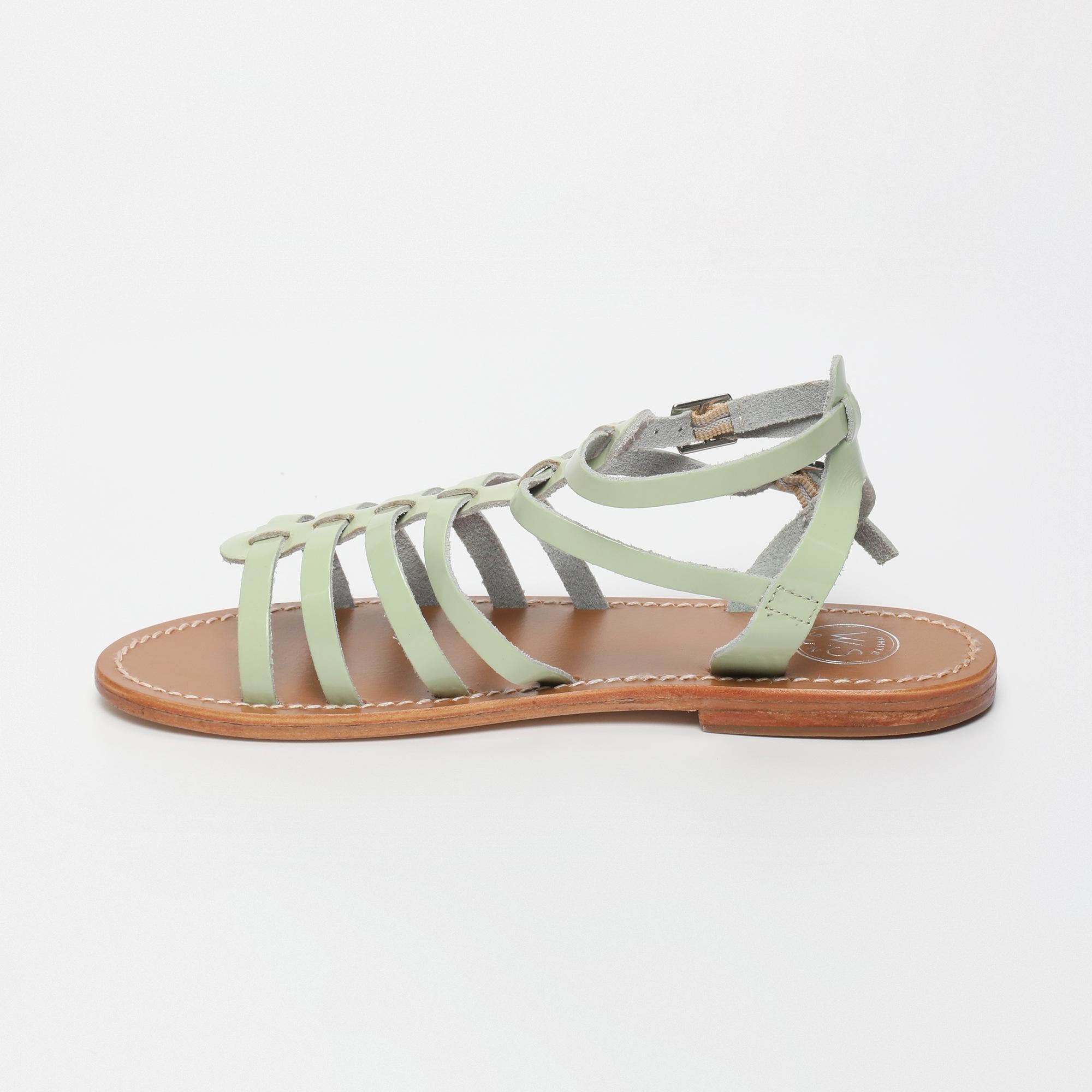 ISNAIM sandales en cuir menthe