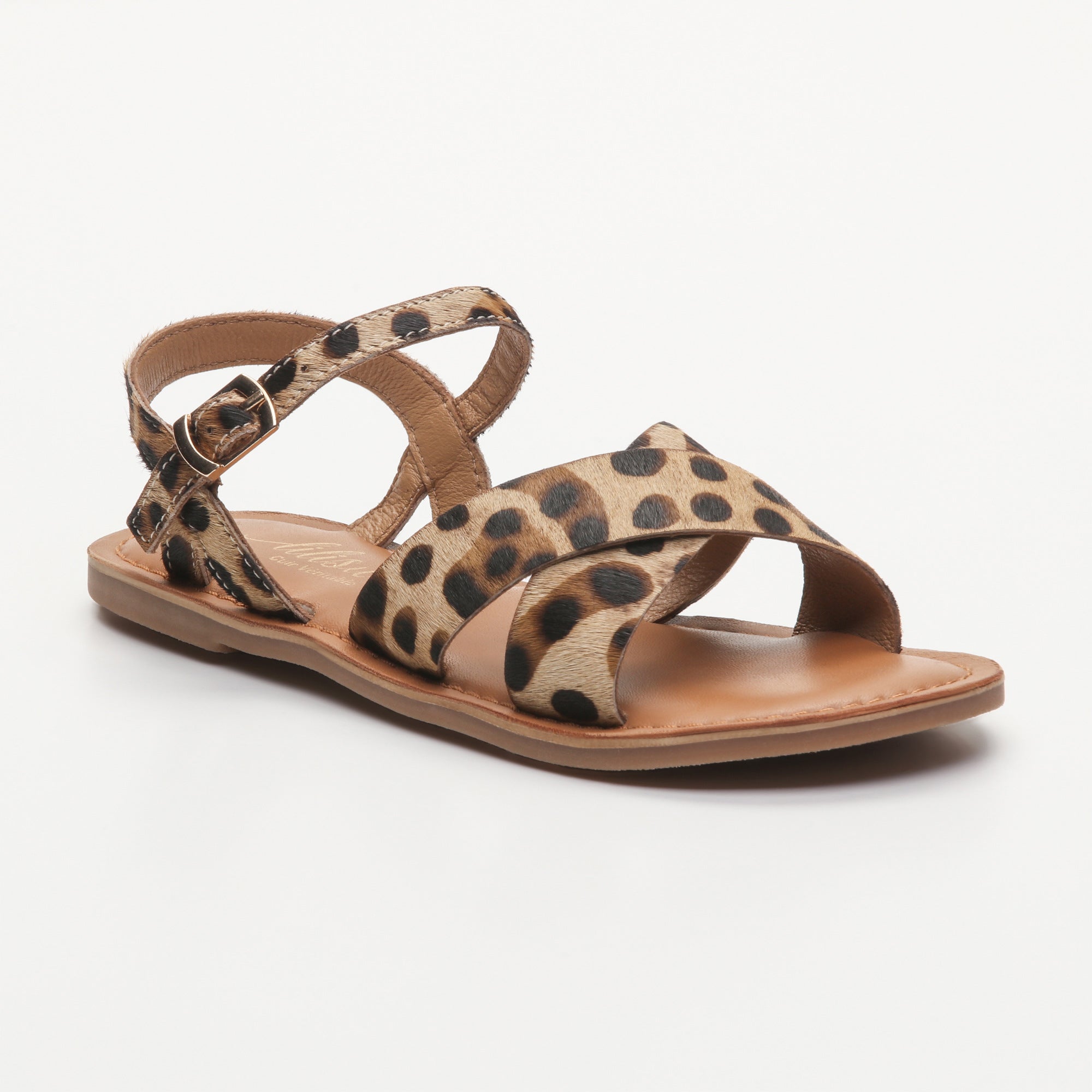 DUMBA sandales cuir leopard