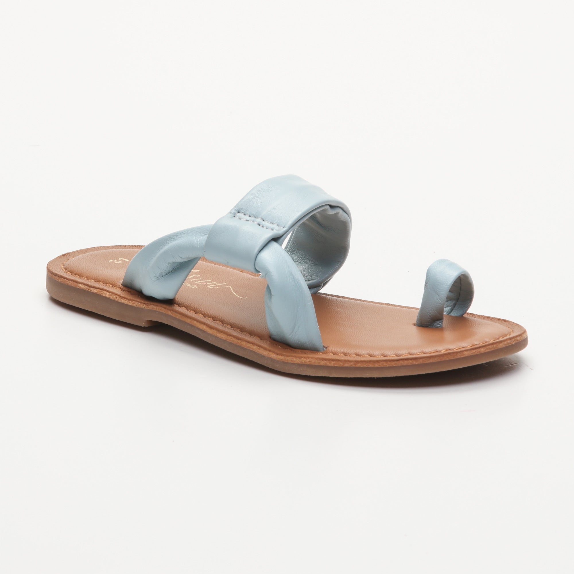 MILA sandales cuir cyan blue