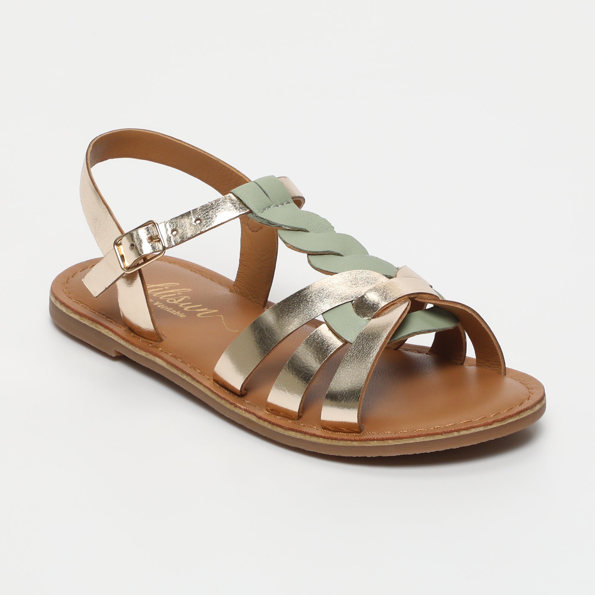 NIUNIU Sandales dorées et vertes