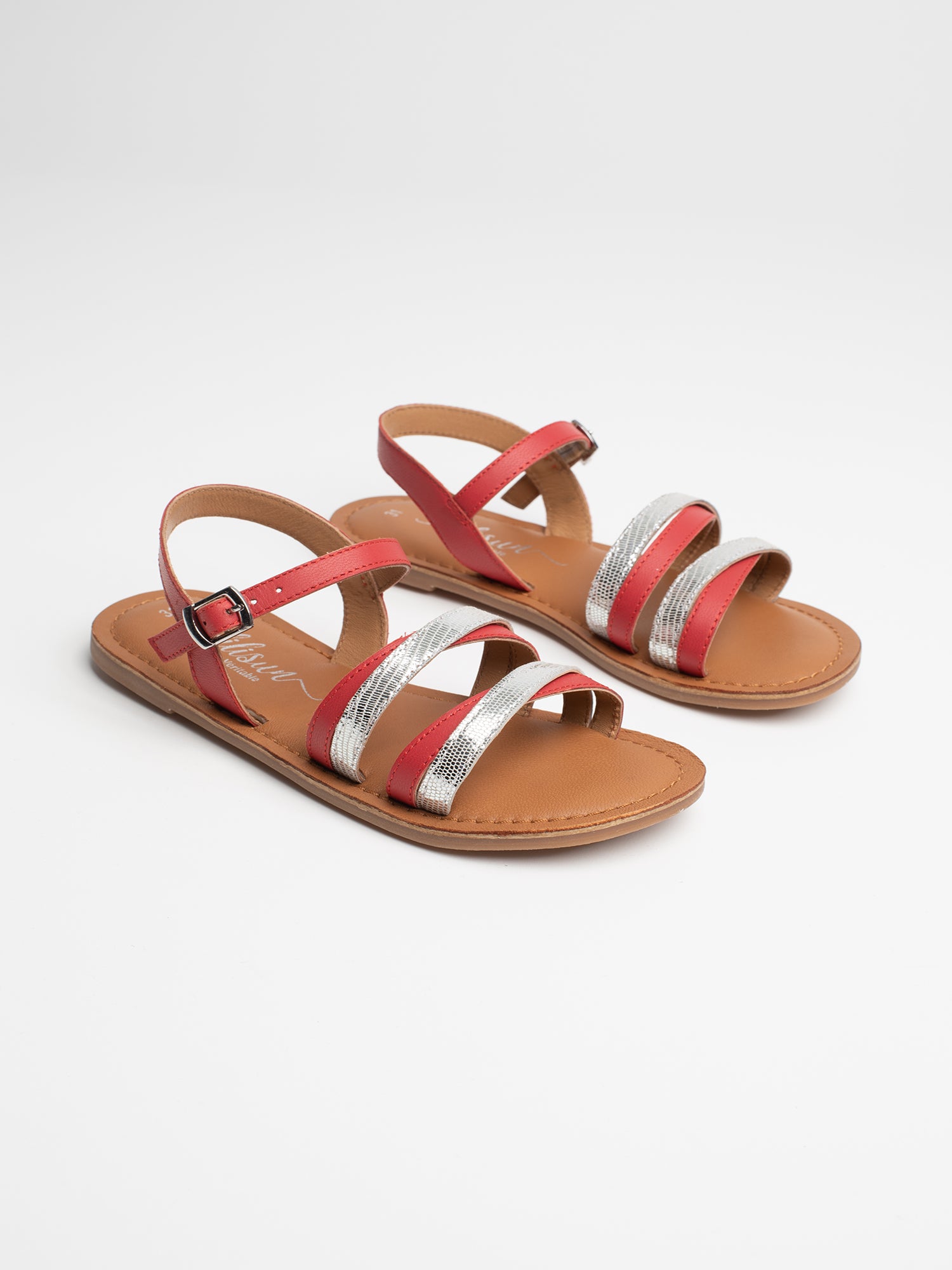 AQUARELLA sandales rouge gris