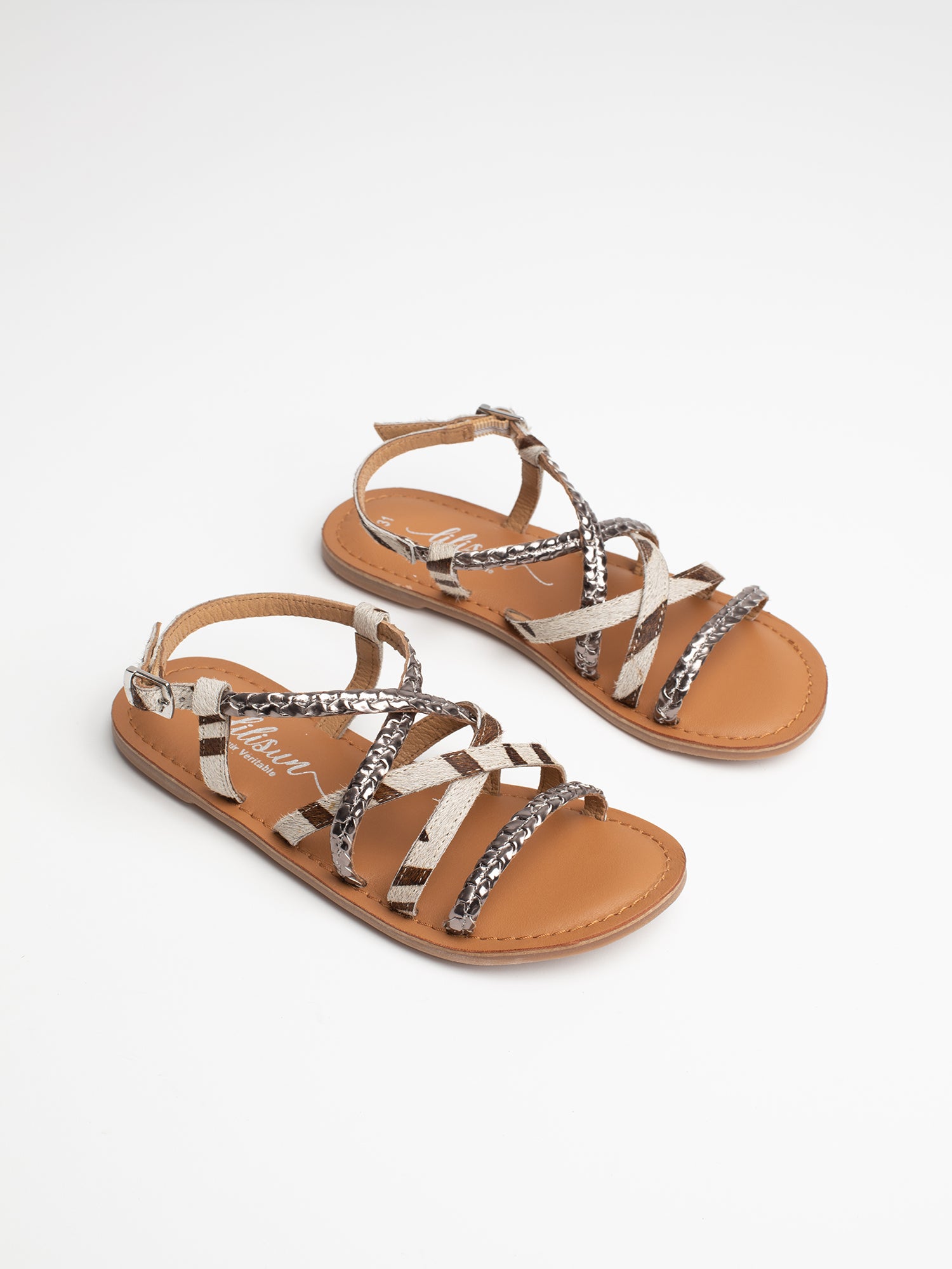 RAZPUNZEL sandales gris et zébré